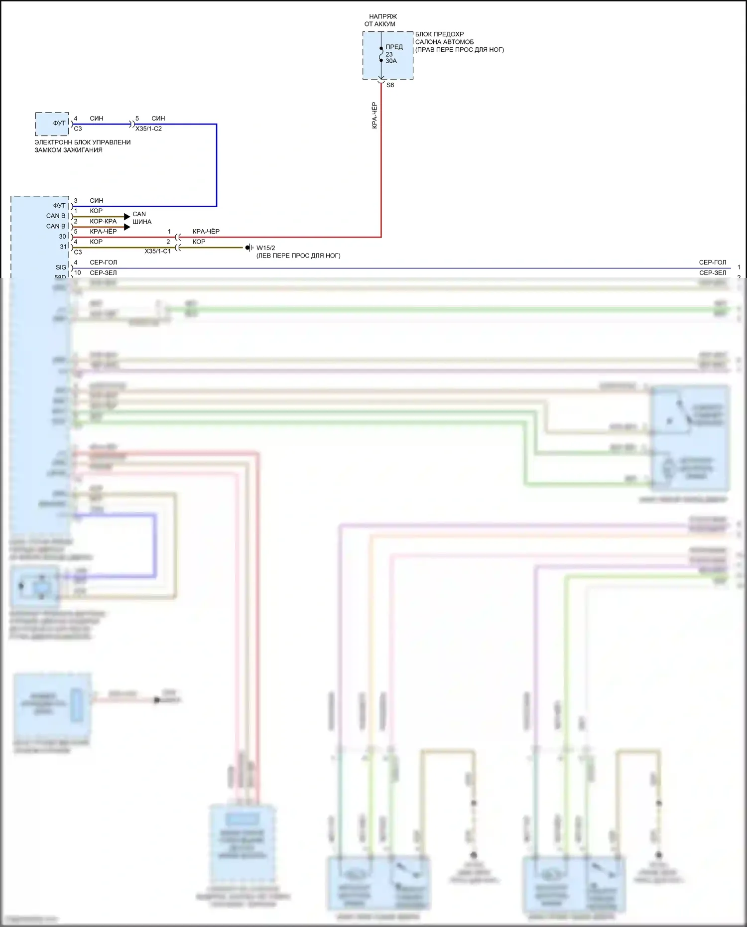 GLA-класс Mercedes-Benz X156 рестайлинг (2017-2020): Электросхема центрального замка с автоблокировкой (1 из 3) 