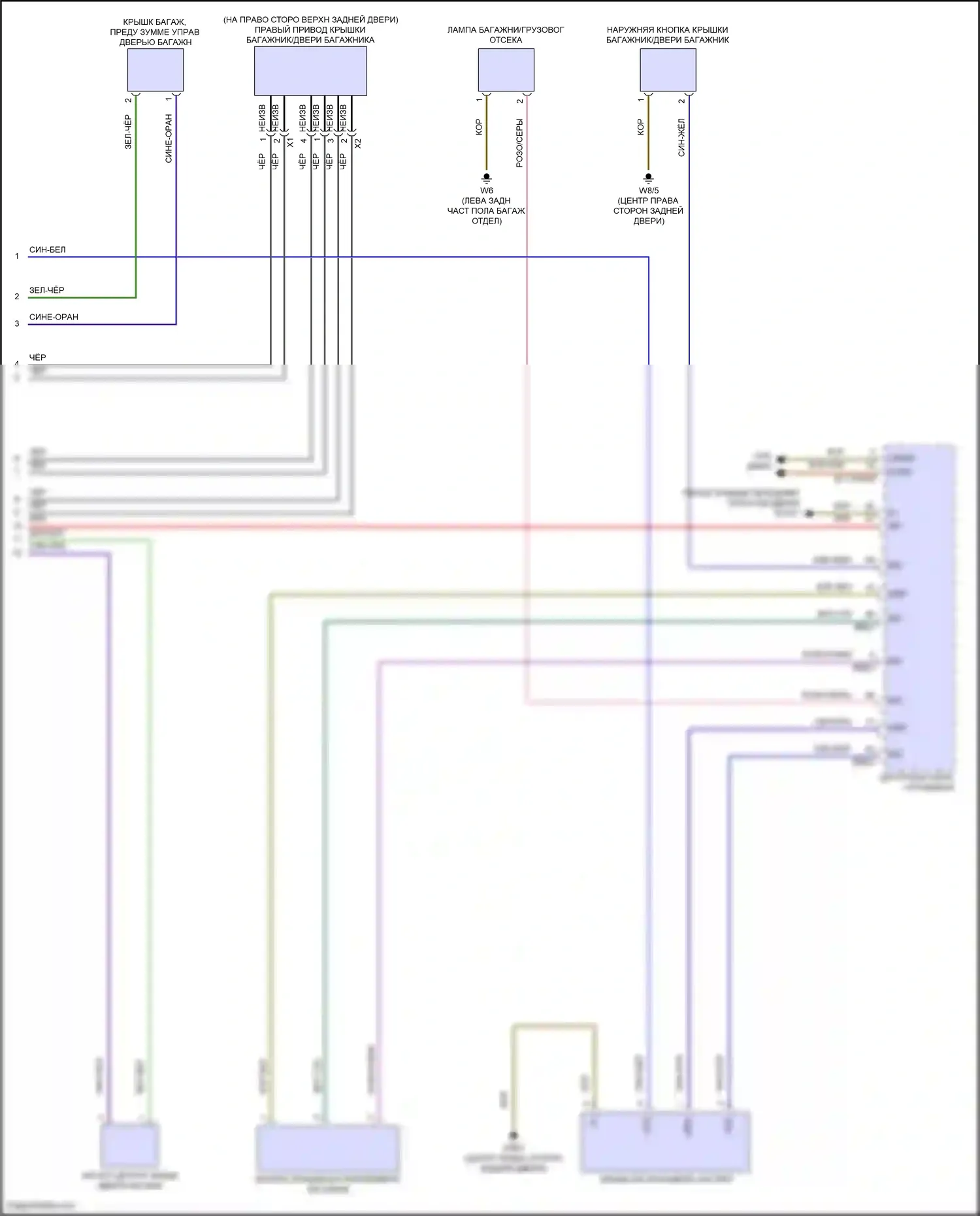 GLB-класс Mercedes-Benz X247 рестайлинг (2023-2024): Электропривод багажника электросхема (2 из 2) 
