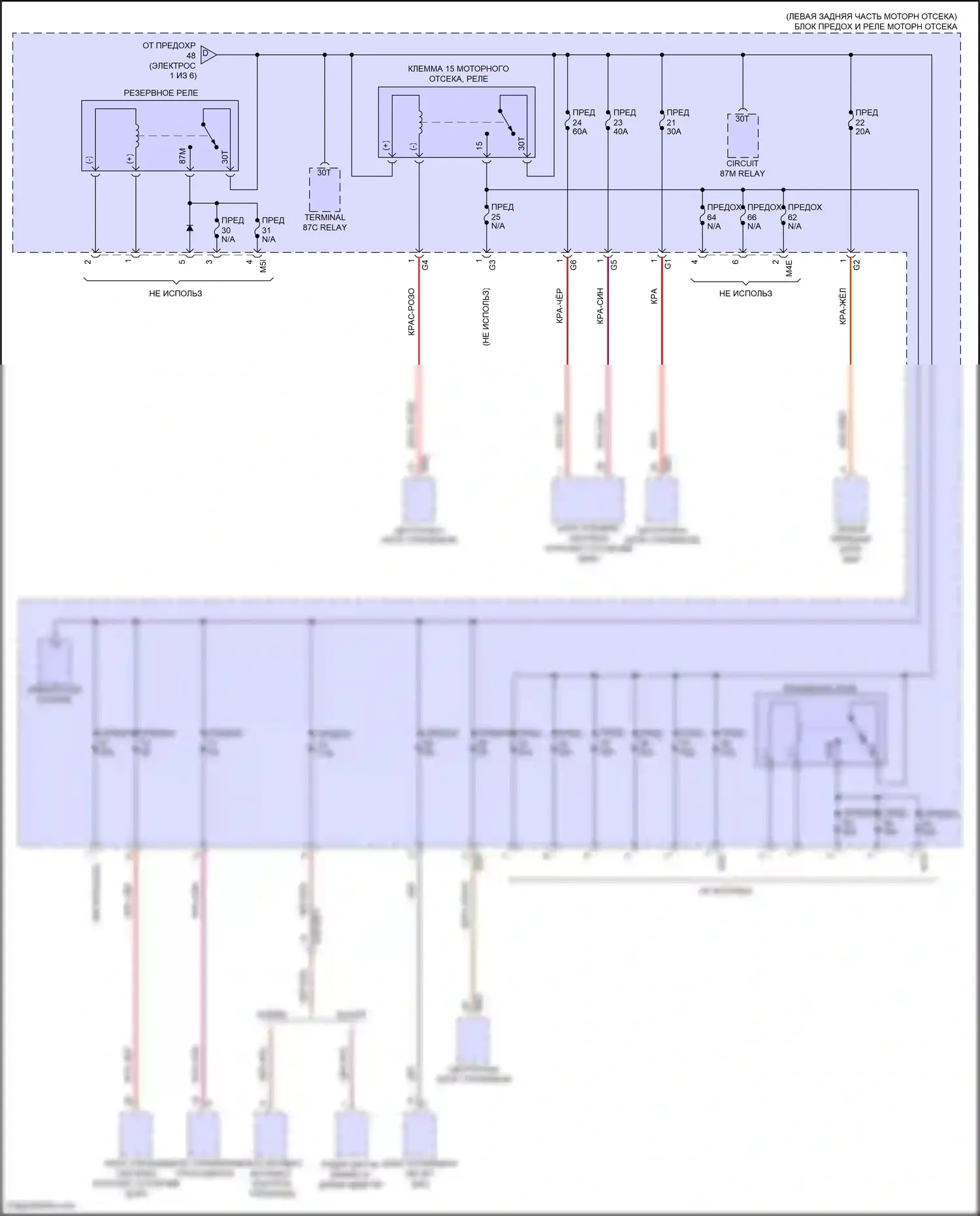 GLB-класс Mercedes-Benz X247 рестайлинг (2023-2024): Электросхема блока предохранителей реле (2 из 6) 