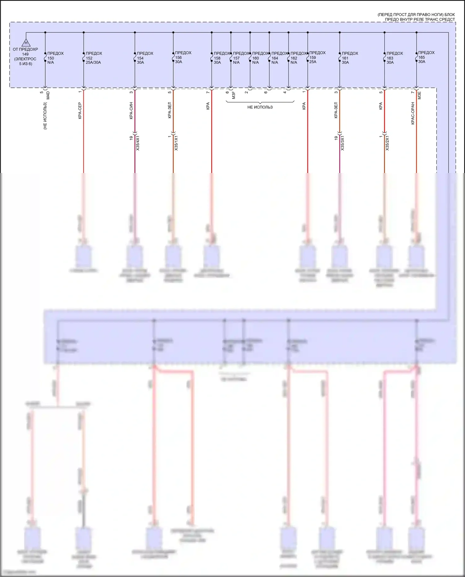 GLB-класс Mercedes-Benz X247 рестайлинг (2023-2024): Электросхема блока предохранителей реле (3 из 6) 