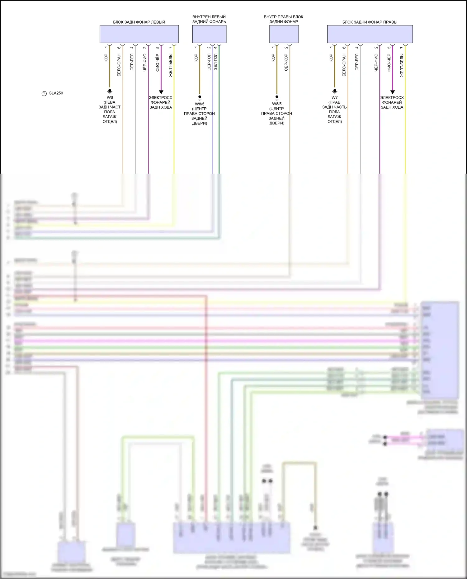 GLB-класс Mercedes-Benz X247 рестайлинг (2023-2024): Электросхема фар и фонарей (2 из 2) 