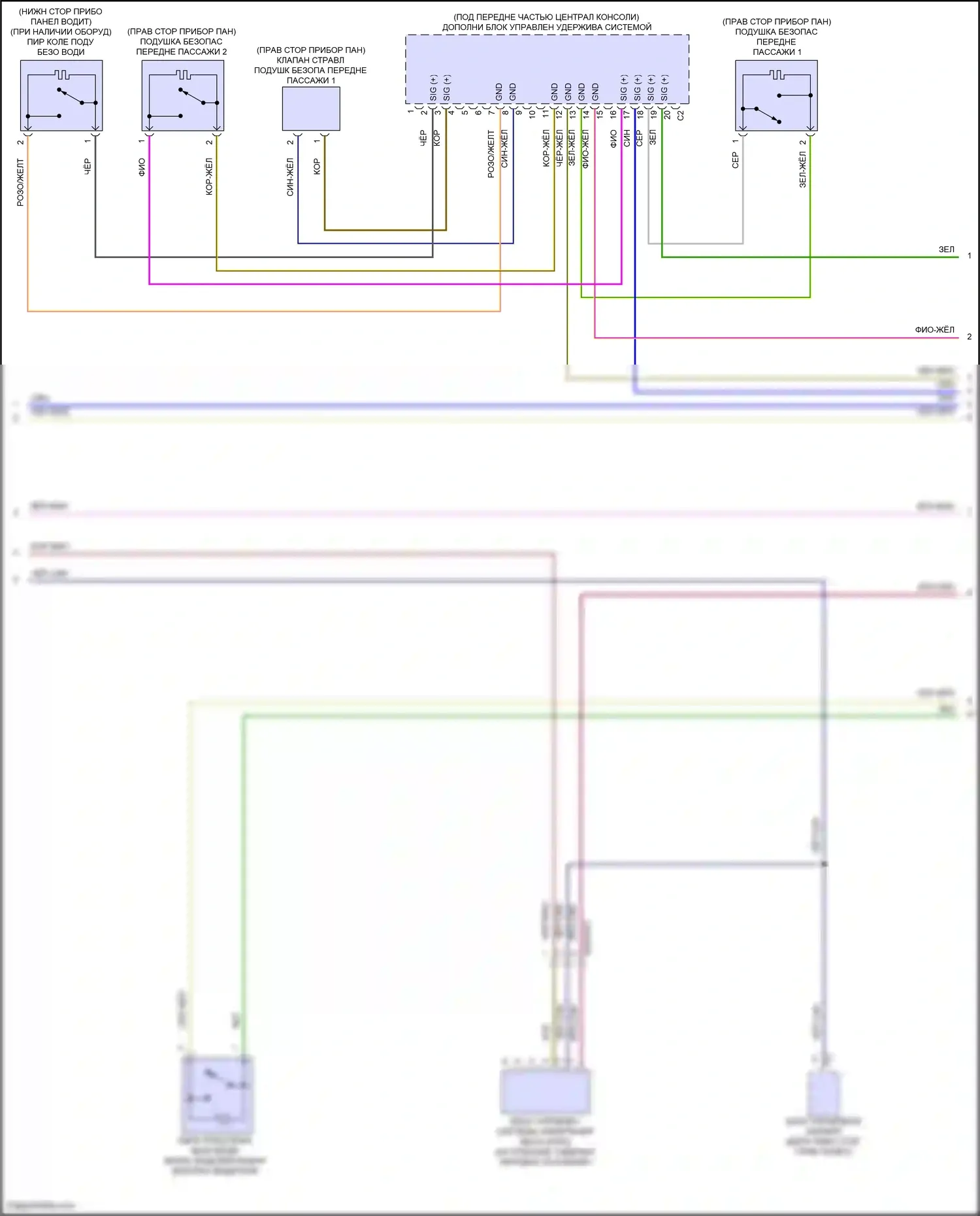 GLB-класс Mercedes-Benz X247 рестайлинг (2023-2024): Электросхема подушек безопасности (2 из 4) 