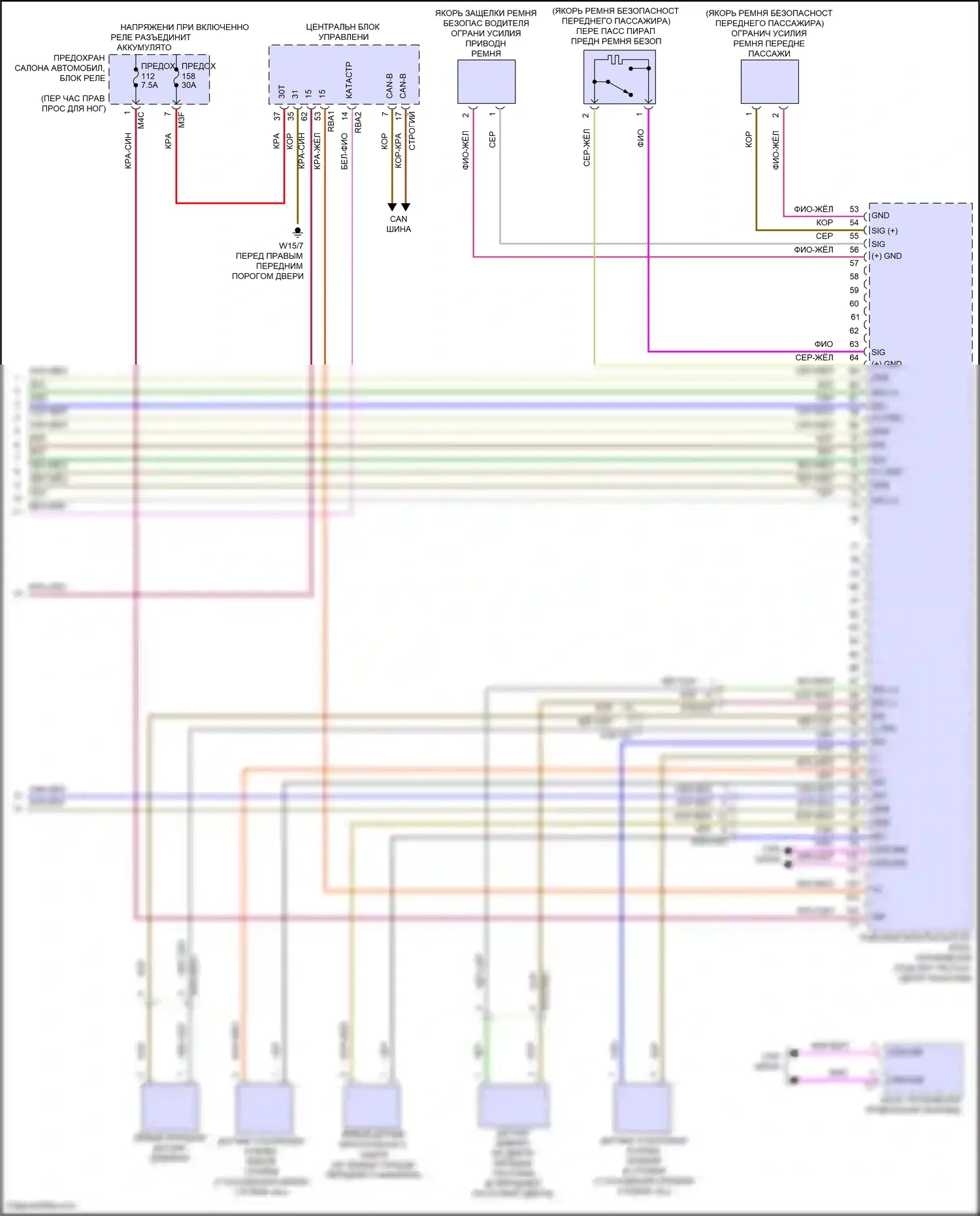 GLB-класс Mercedes-Benz X247 рестайлинг (2023-2024): Электросхема подушек безопасности (4 из 4) 