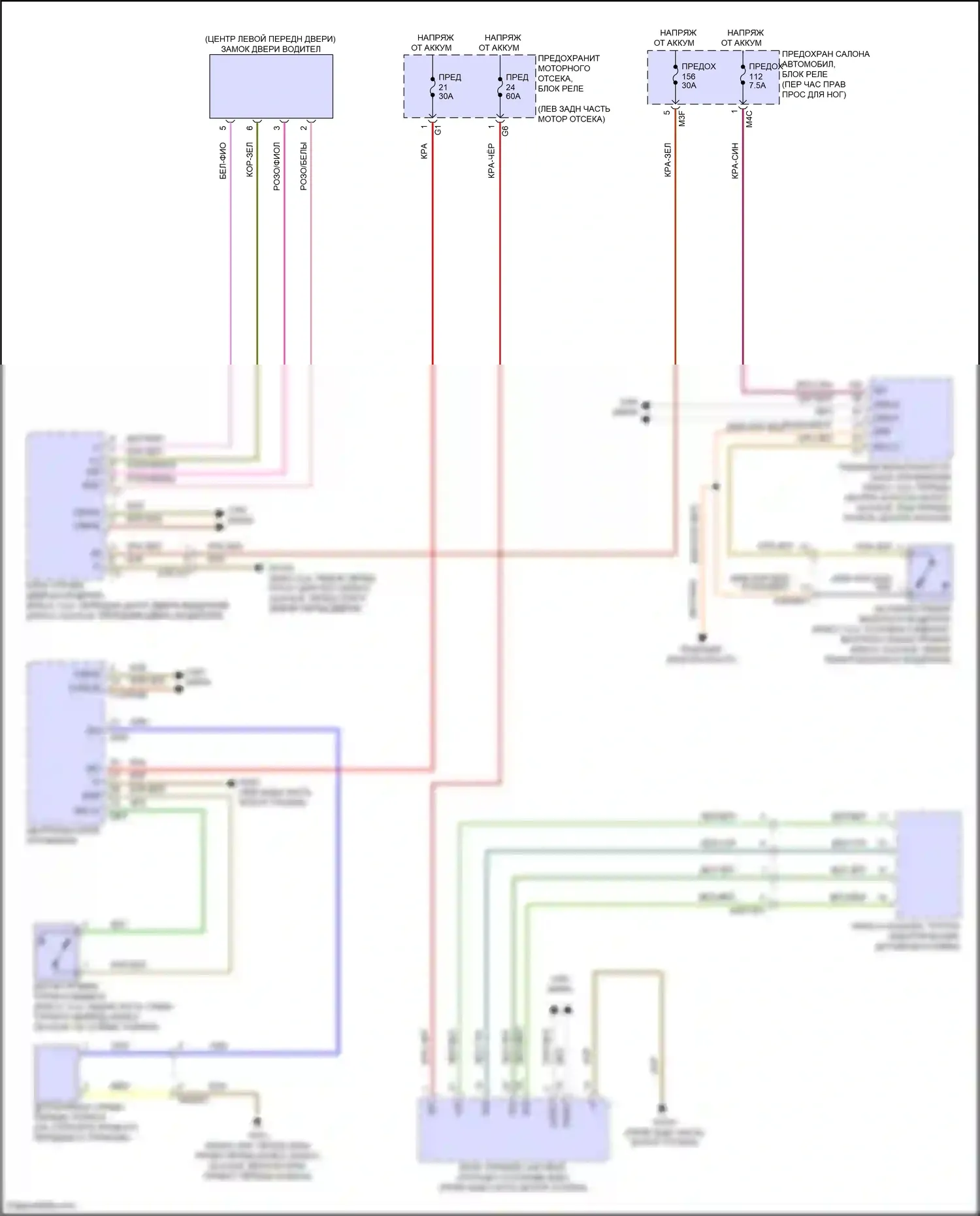 GLB-класс Mercedes-Benz X247 рестайлинг (2023-2024): Электросхема предупредительного ремня безопасности 