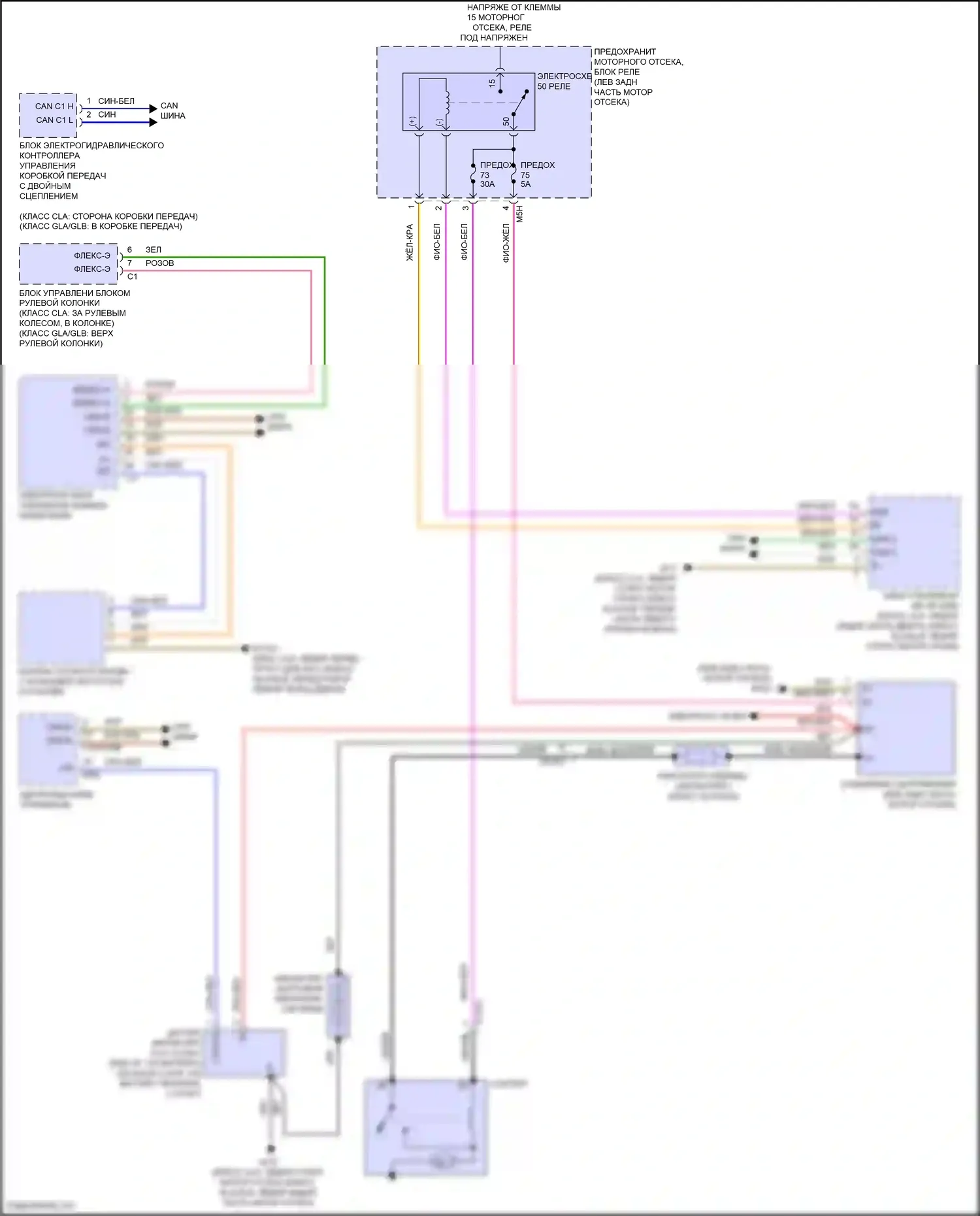 GLB-класс Mercedes-Benz X247 рестайлинг (2023-2024): Электросхема стартера 