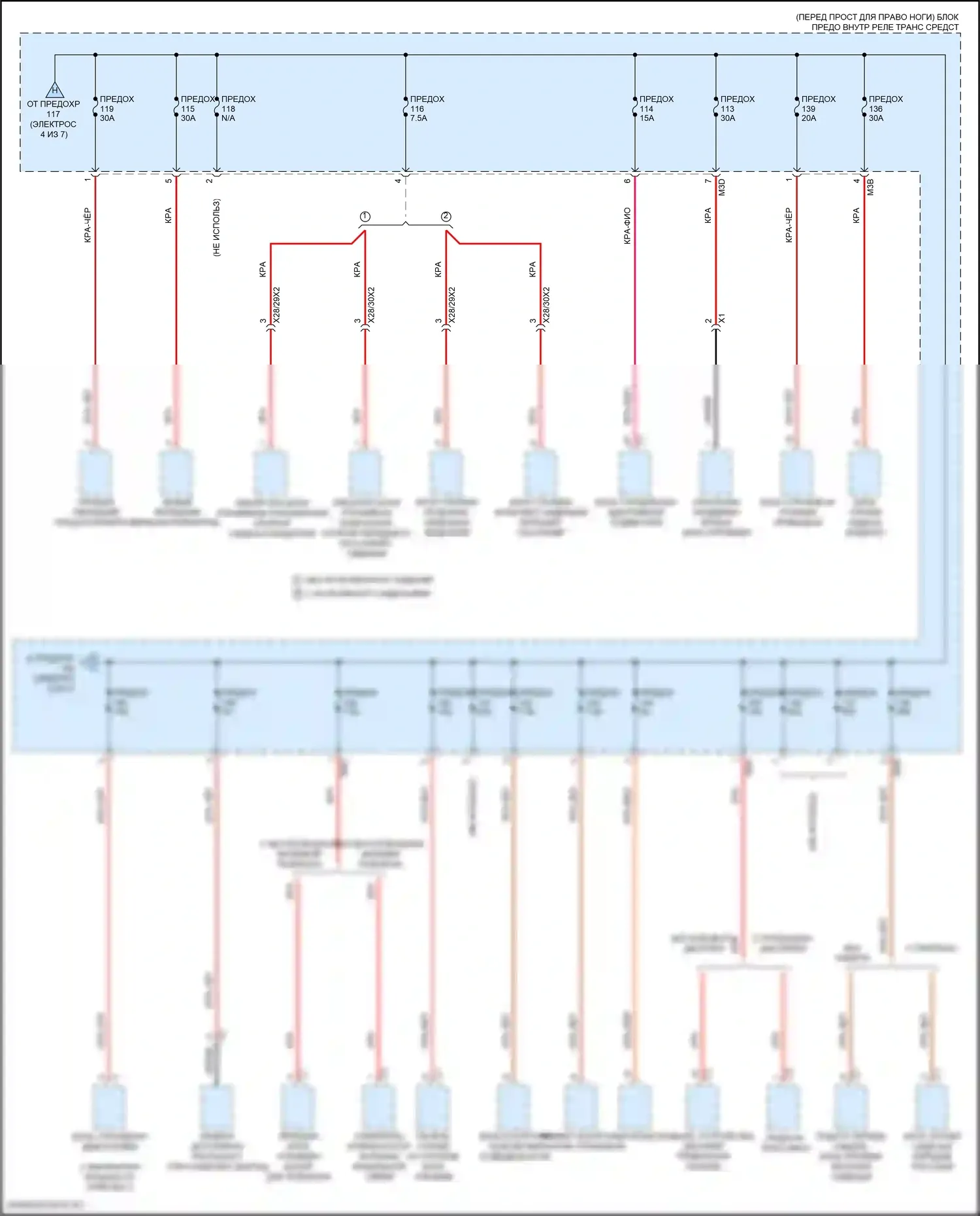 GLB-класс Mercedes-Benz X247 (2019-2023): Электросхема блока предохранителей реле (5 из 7) 