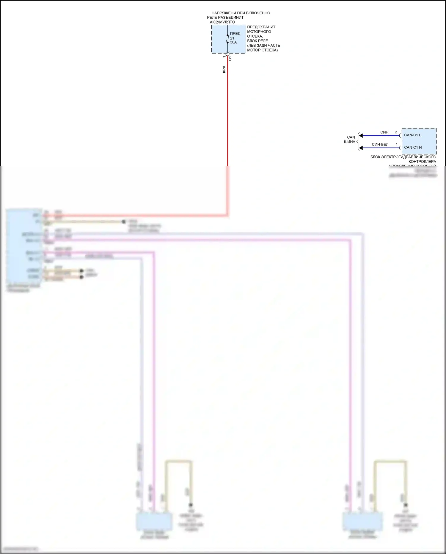 GLB-класс Mercedes-Benz X247 (2019-2023): Электросхема фонарей заднего хода 