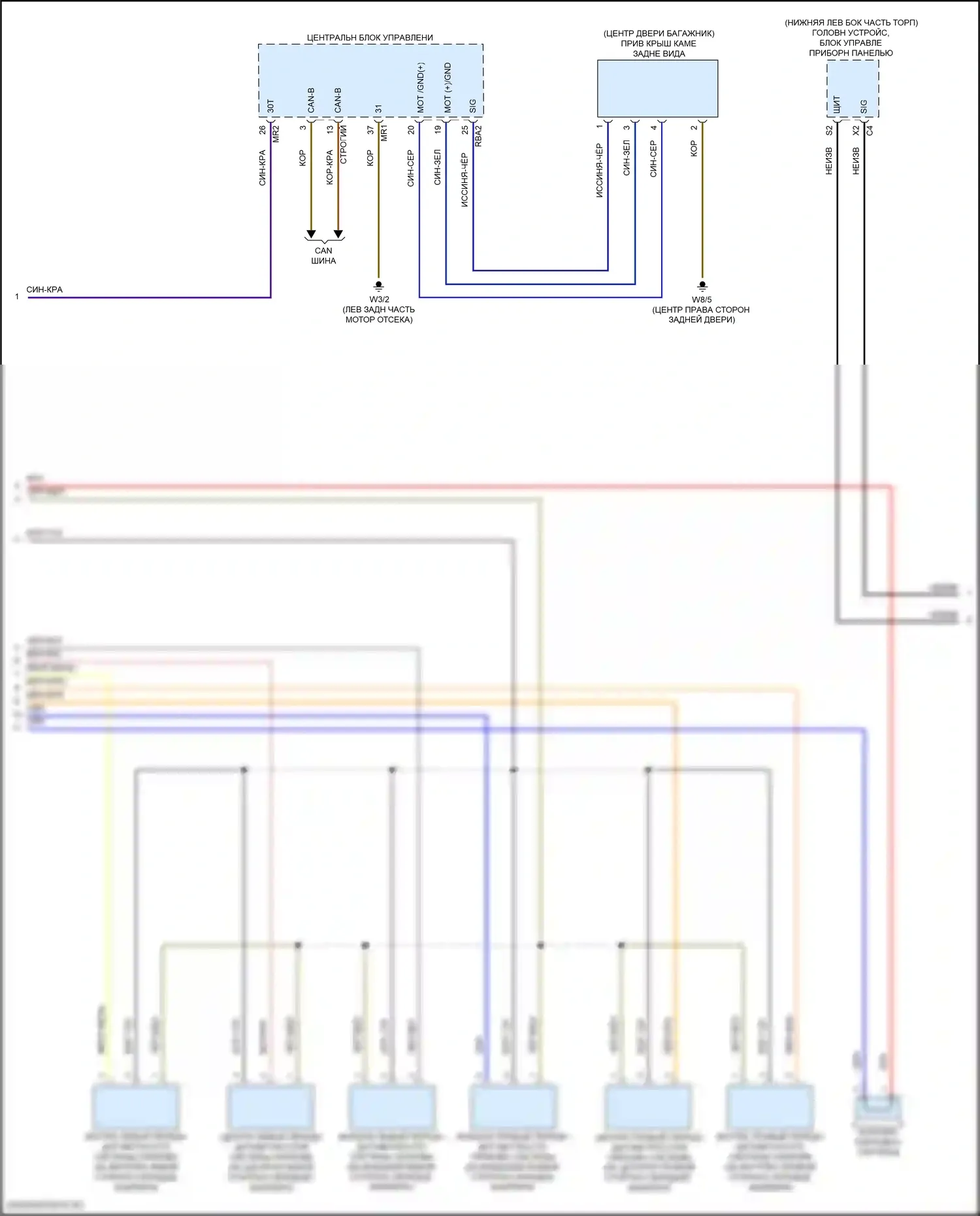 GLB-класс Mercedes-Benz X247 (2019-2023): Электросхема парктроника (2 из 3) 
