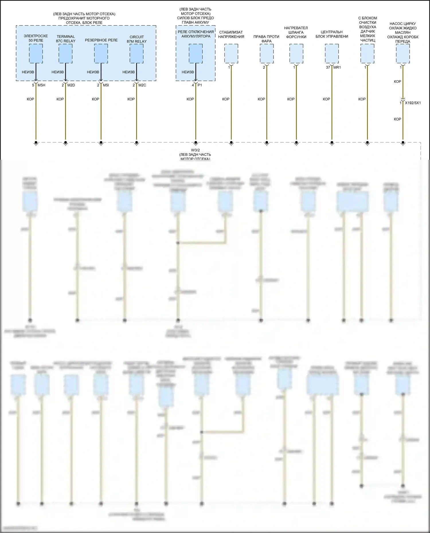 GLB-класс Mercedes-Benz X247 (2019-2023): Электросхема разводки массы (2 из 6) 