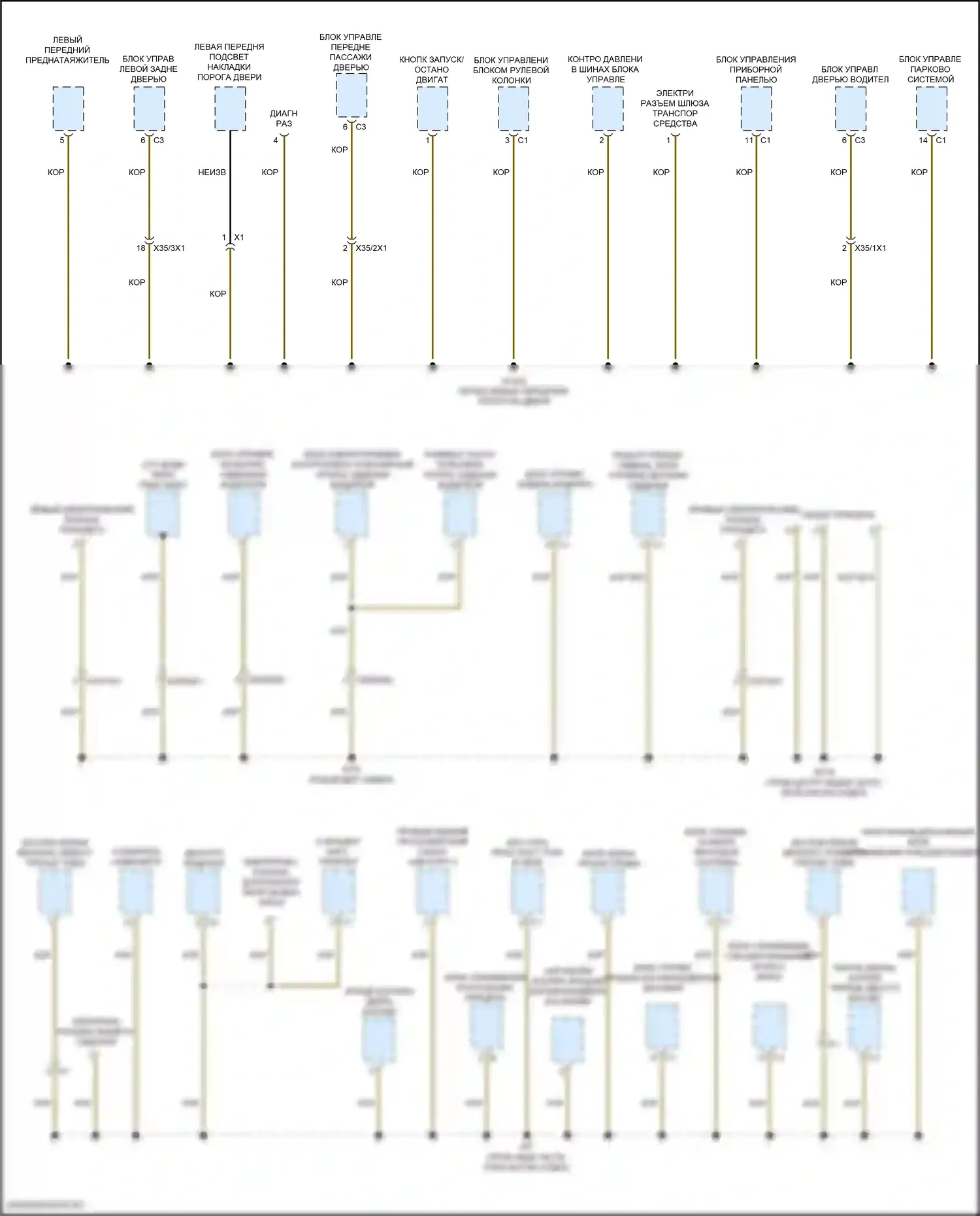 GLB-класс Mercedes-Benz X247 (2019-2023): Электросхема разводки массы (4 из 6) 