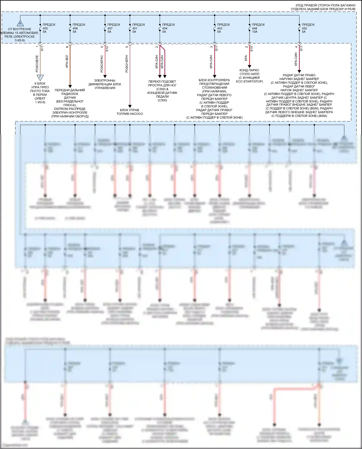 GLC-класс AMG Mercedes-Benz X253 (2016-2019): Электросхема блока предохранителей реле (4 из 6) 