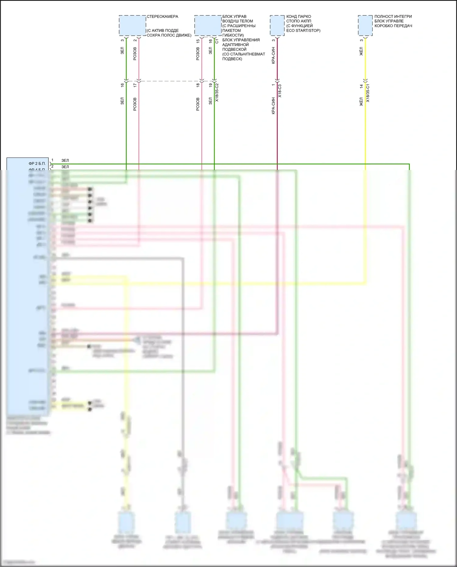 GLC-класс AMG Mercedes-Benz X253 (2016-2019): Электросхема блока предохранителей реле (5 из 6) 