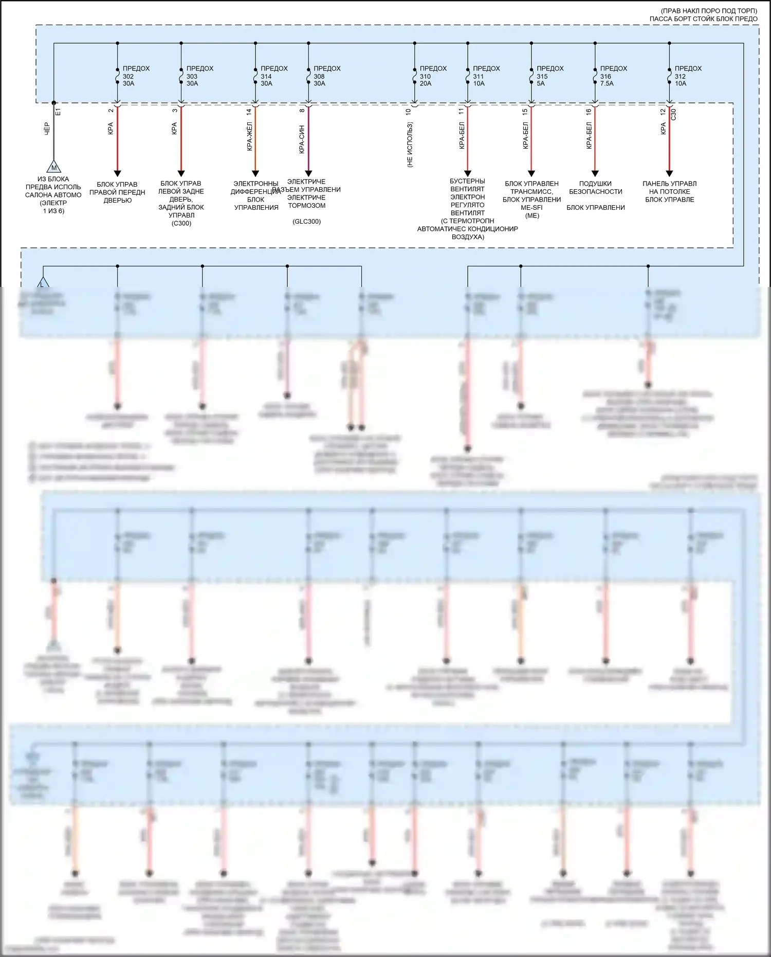 GLC-класс AMG Mercedes-Benz X253 (2016-2019): Электросхема блока предохранителей реле (6 из 6) 
