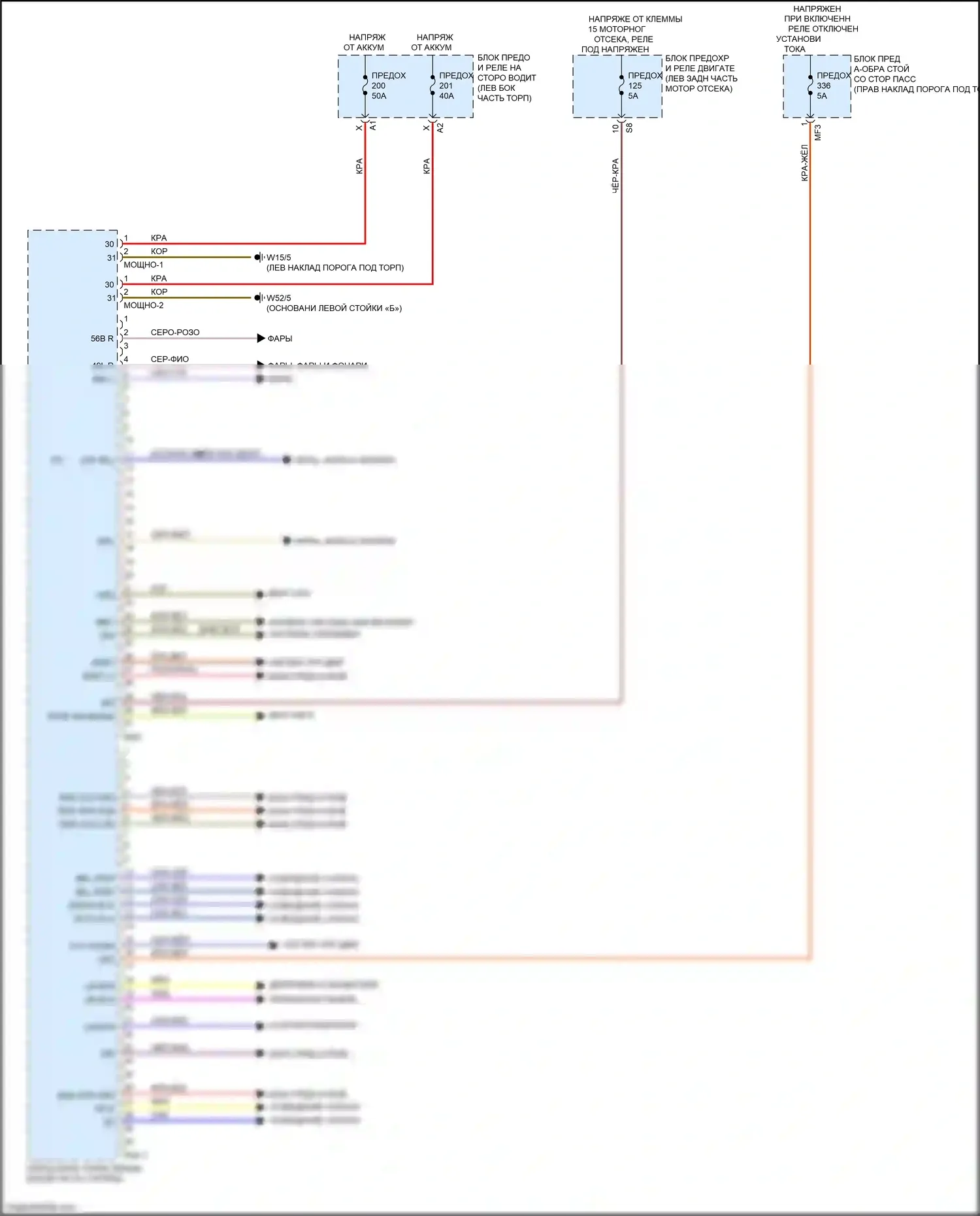 GLC-класс AMG Mercedes-Benz X253 (2016-2019): Электросхема переднего блока управления sam (1 из 2) 