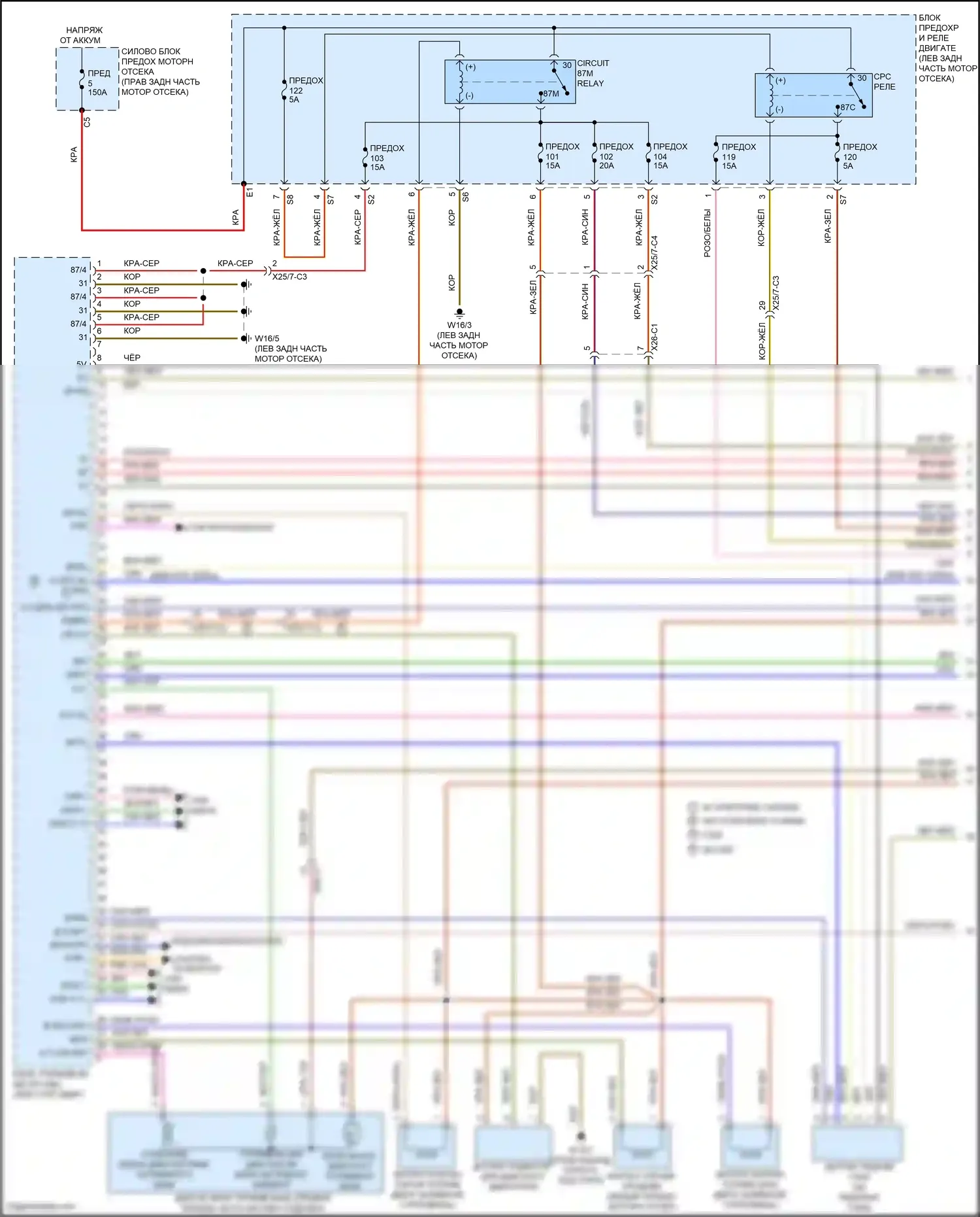GLC-класс AMG Mercedes-Benz X253 (2016-2019): Электросхема двигателя 2.0л турбо (1 из 9) 