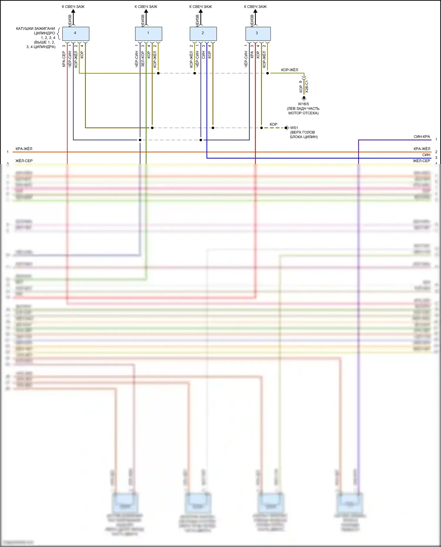 GLC-класс AMG Mercedes-Benz X253 (2016-2019): Электросхема двигателя 2.0л турбо (8 из 9) 
