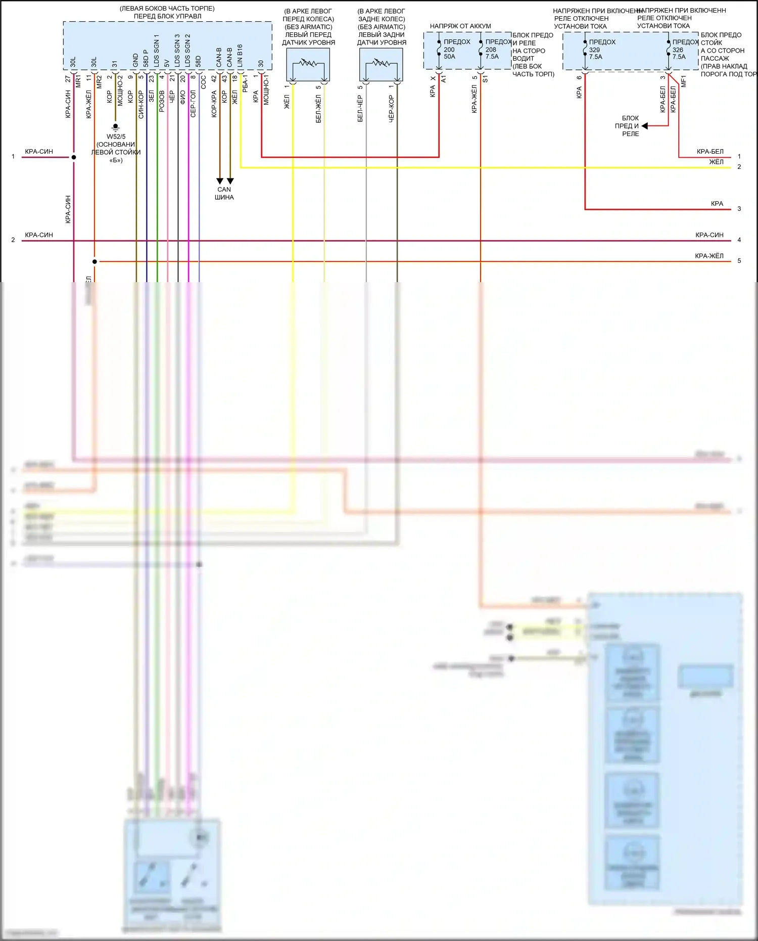 GLC-класс AMG Mercedes-Benz X253 (2016-2019): Электросхема фар, с динамическими светодиодными фарами (2 из 3) 