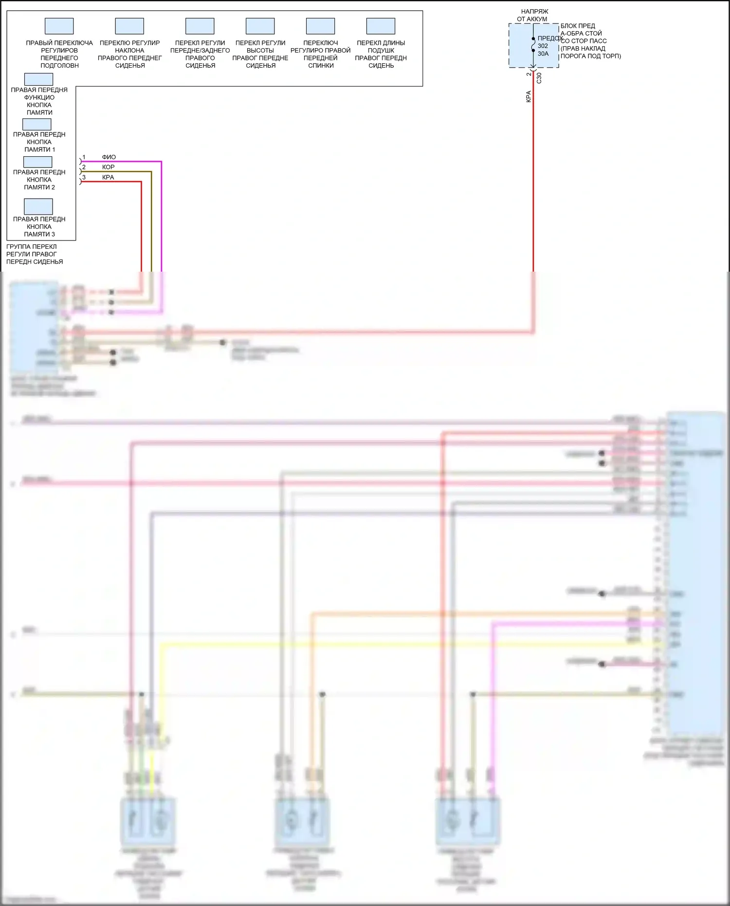 GLC-класс AMG Mercedes-Benz X253 (2016-2019): Электросхема сиденья памяти пассажира (2 из 2) 
