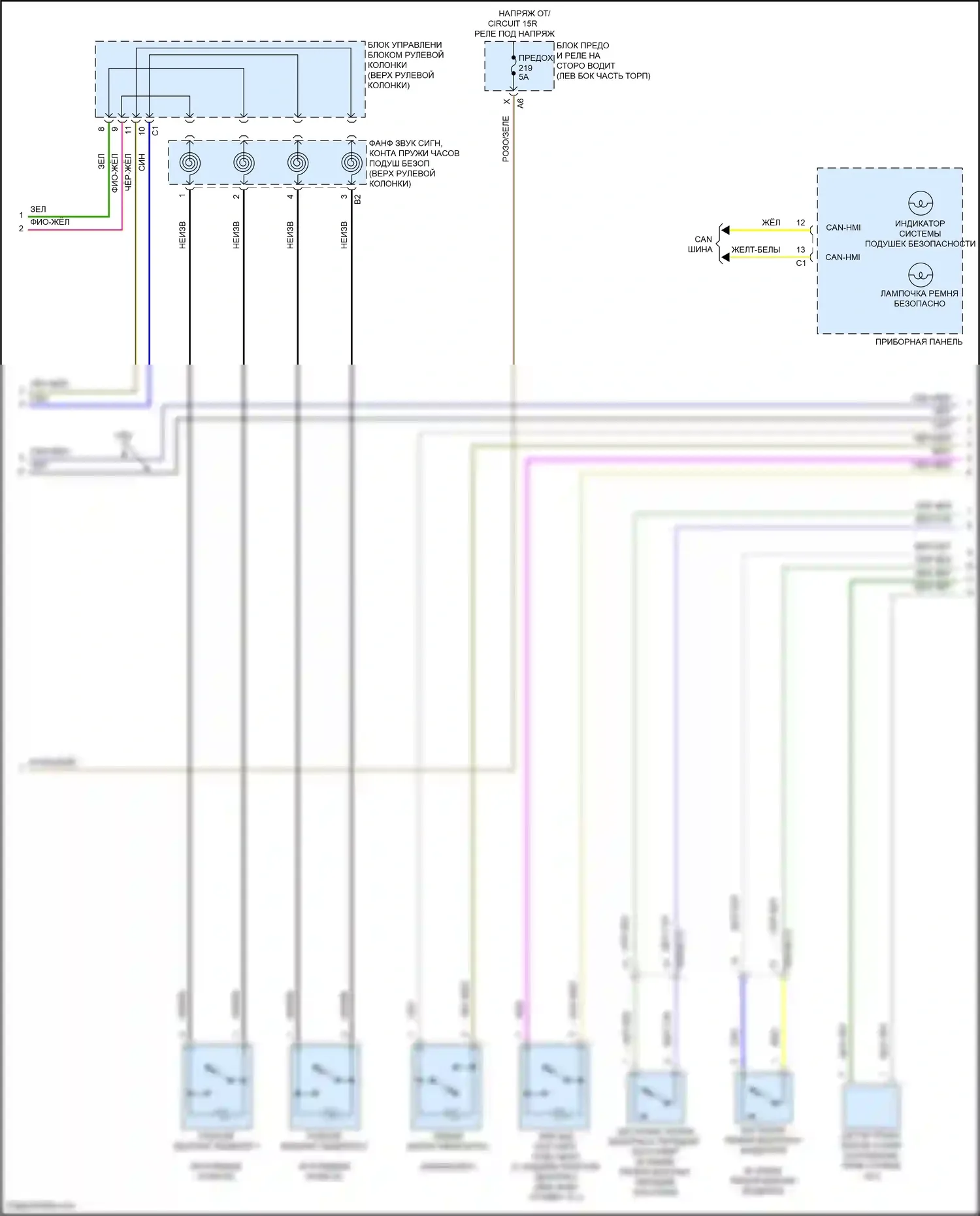 GLC-класс AMG Mercedes-Benz X253 (2016-2019): Электросхема подушек безопасности (3 из 4) 