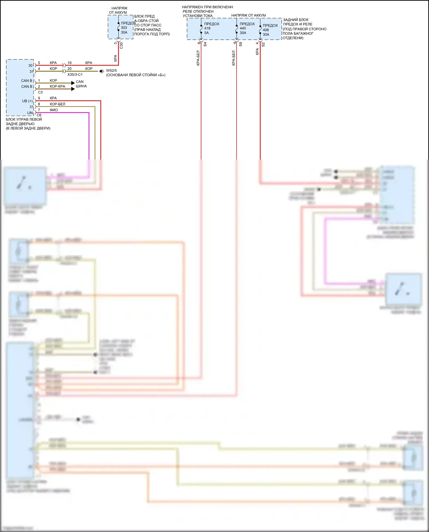GLC-класс AMG Mercedes-Benz X253 (2016-2019): Электросхема задних обогреваемых сидений 