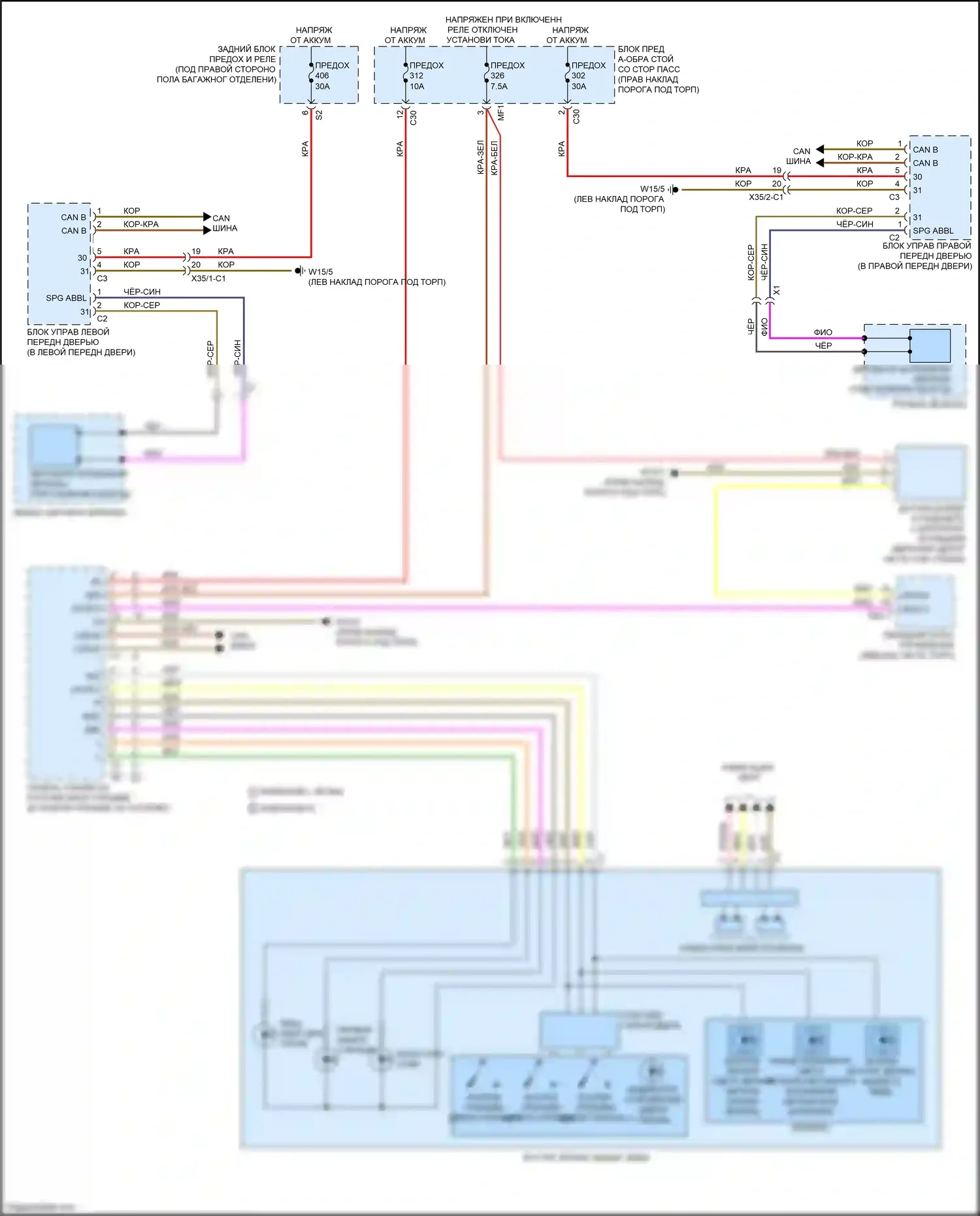 GLC-класс AMG Mercedes-Benz X253 (2016-2019): Электросхема автоматического дневного/ночного зеркала 
