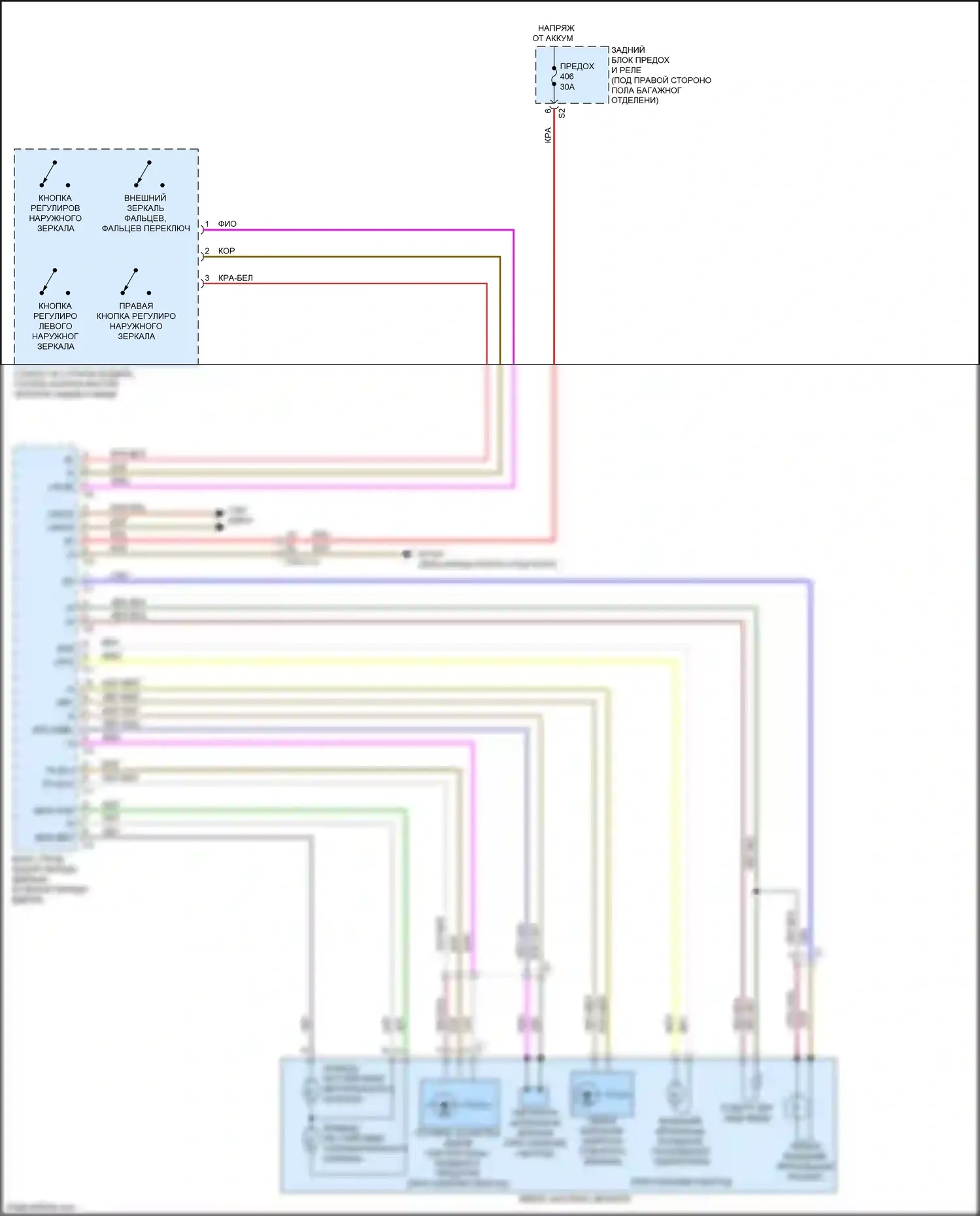 GLC-класс AMG Mercedes-Benz X253 (2016-2019): Электросхема зеркала питания (1 из 2) 