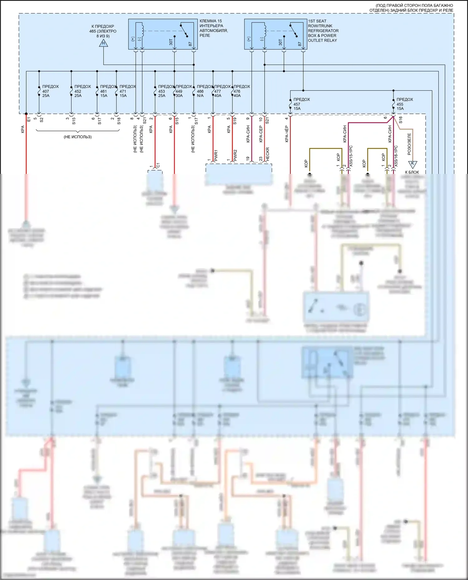 GLC-класс Coupe Mercedes-Benz C253 рестайлинг (2019-2023): Электросхема блока предохранителей реле (3 из 9) 
