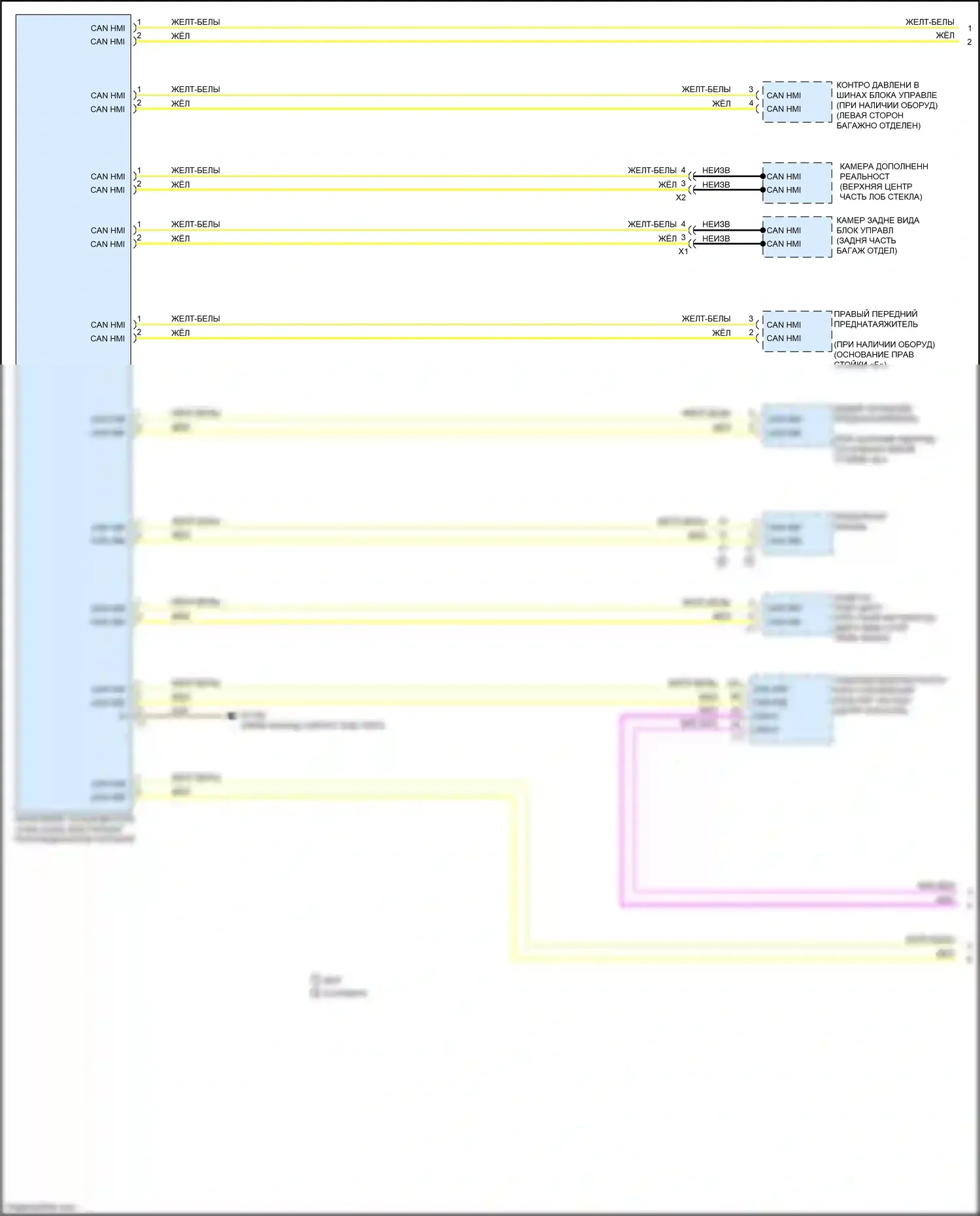 GLC-класс Coupe Mercedes-Benz C253 рестайлинг (2019-2023): Электросхема шины высокого/низкого уровня (1 из 5) 