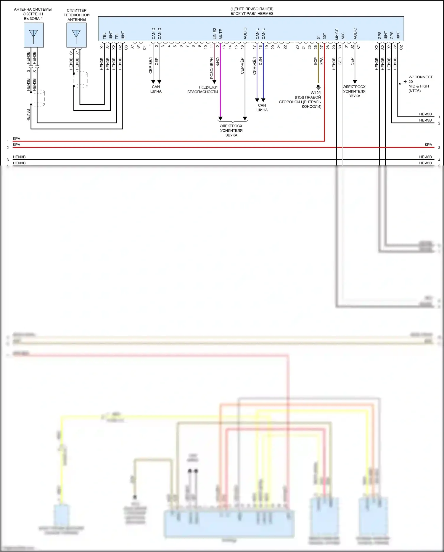 GLC-класс Coupe Mercedes-Benz C253 рестайлинг (2019-2023): Магнитола comand электросхема (2 из 5) 
