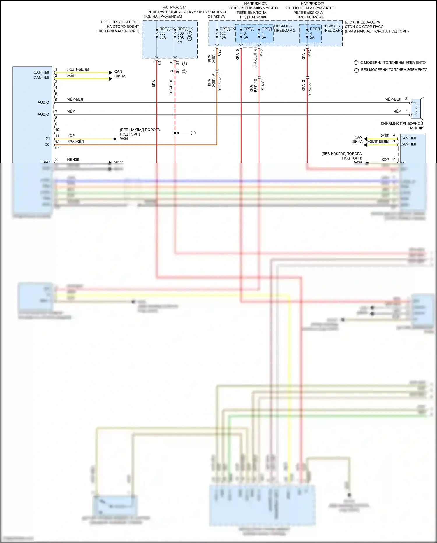 GLC-класс Coupe Mercedes-Benz C253 рестайлинг (2019-2023): Электросхема приборной панели, высокая (1 из 2) 