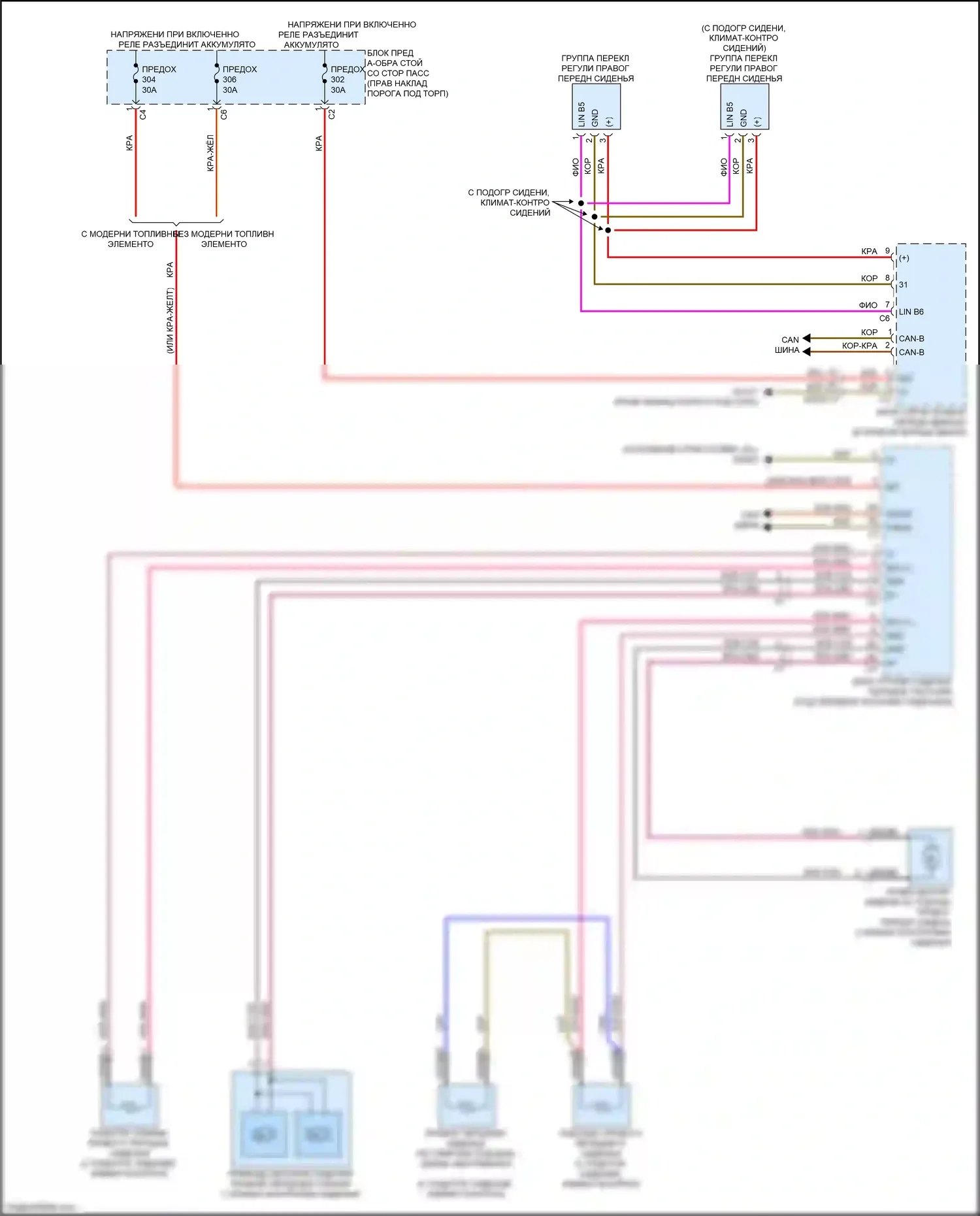 GLC-класс Coupe Mercedes-Benz C253 рестайлинг (2019-2023): Электросхема передней вентиляции и подогрева сидений, с памятью (2 из 2) 