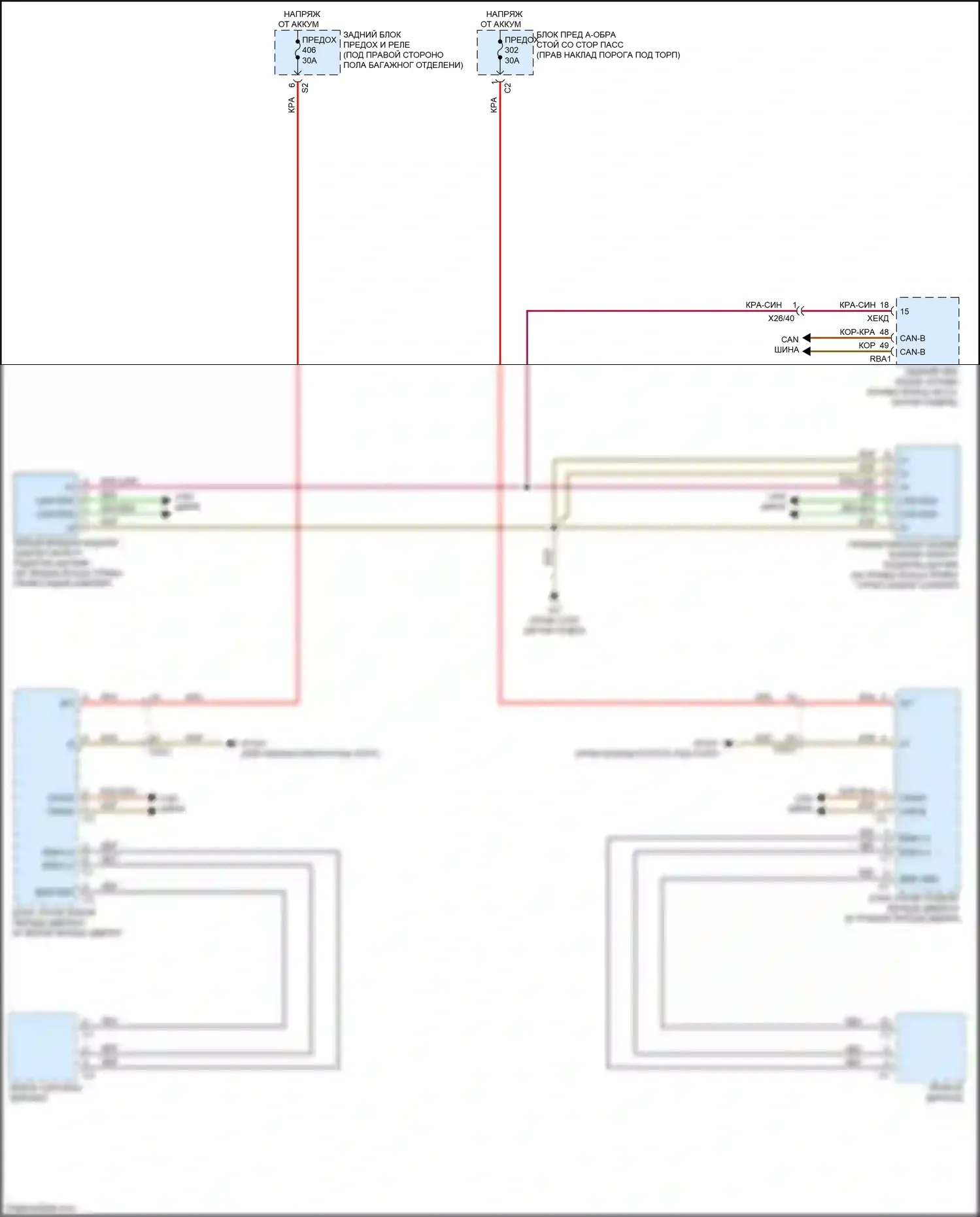 GLC-класс Coupe Mercedes-Benz C253 рестайлинг (2019-2023): Электросхема информационной системы в слепой зоне 
