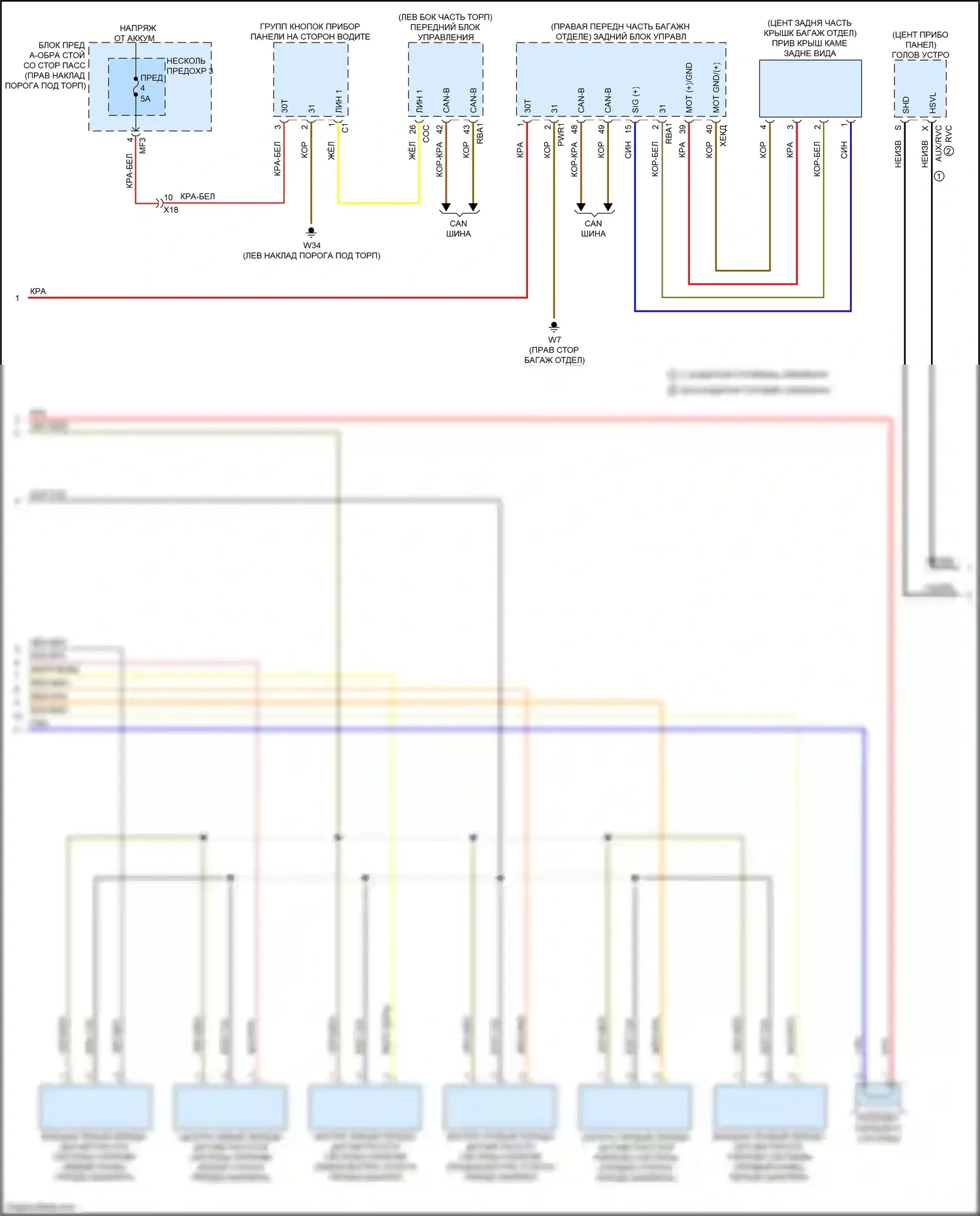 GLC-класс Coupe Mercedes-Benz C253 рестайлинг (2019-2023): Электросхема парктроника (2 из 3) 
