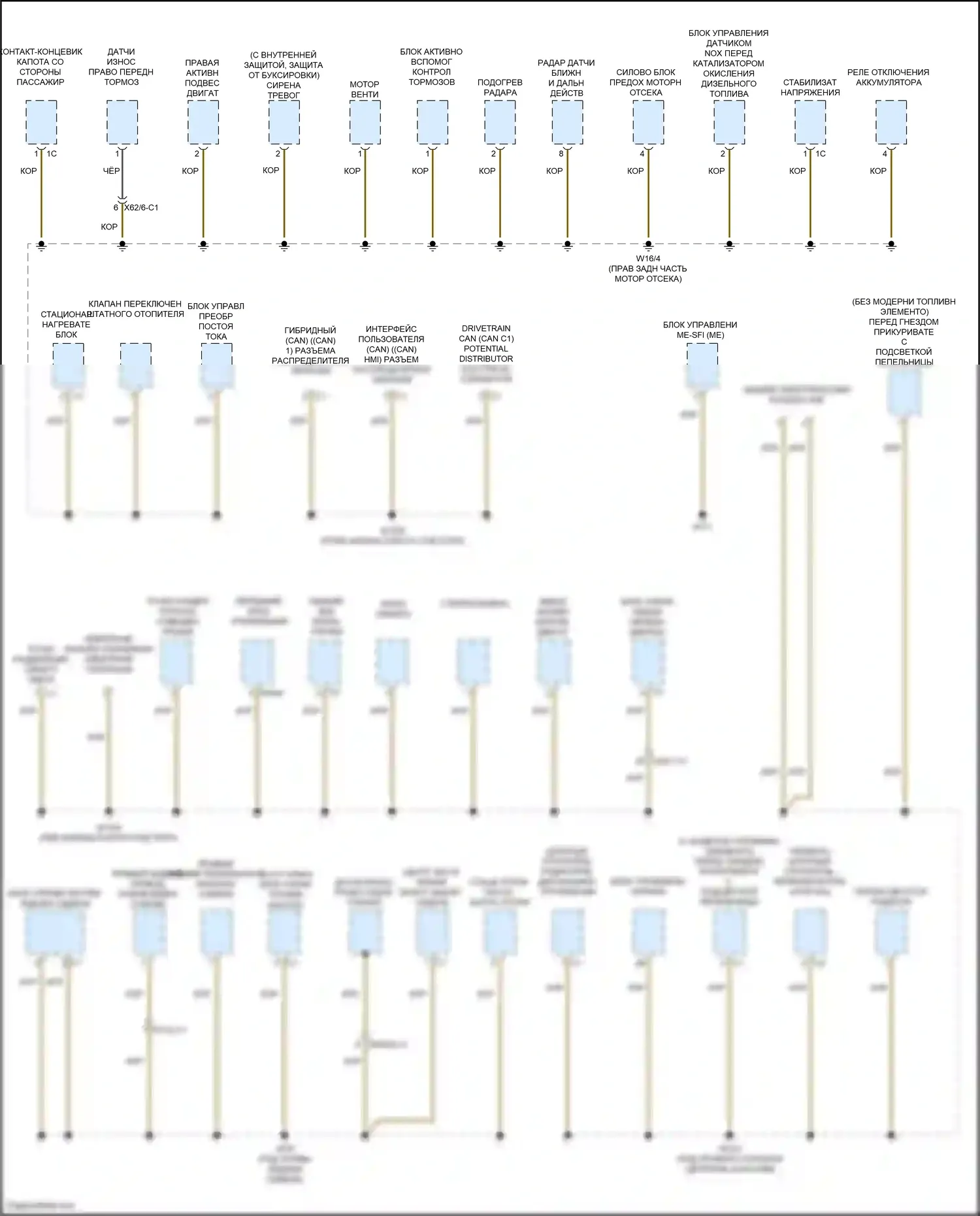 GLC-класс Coupe Mercedes-Benz C253 рестайлинг (2019-2023): Электросхема разводки массы (3 из 6) 