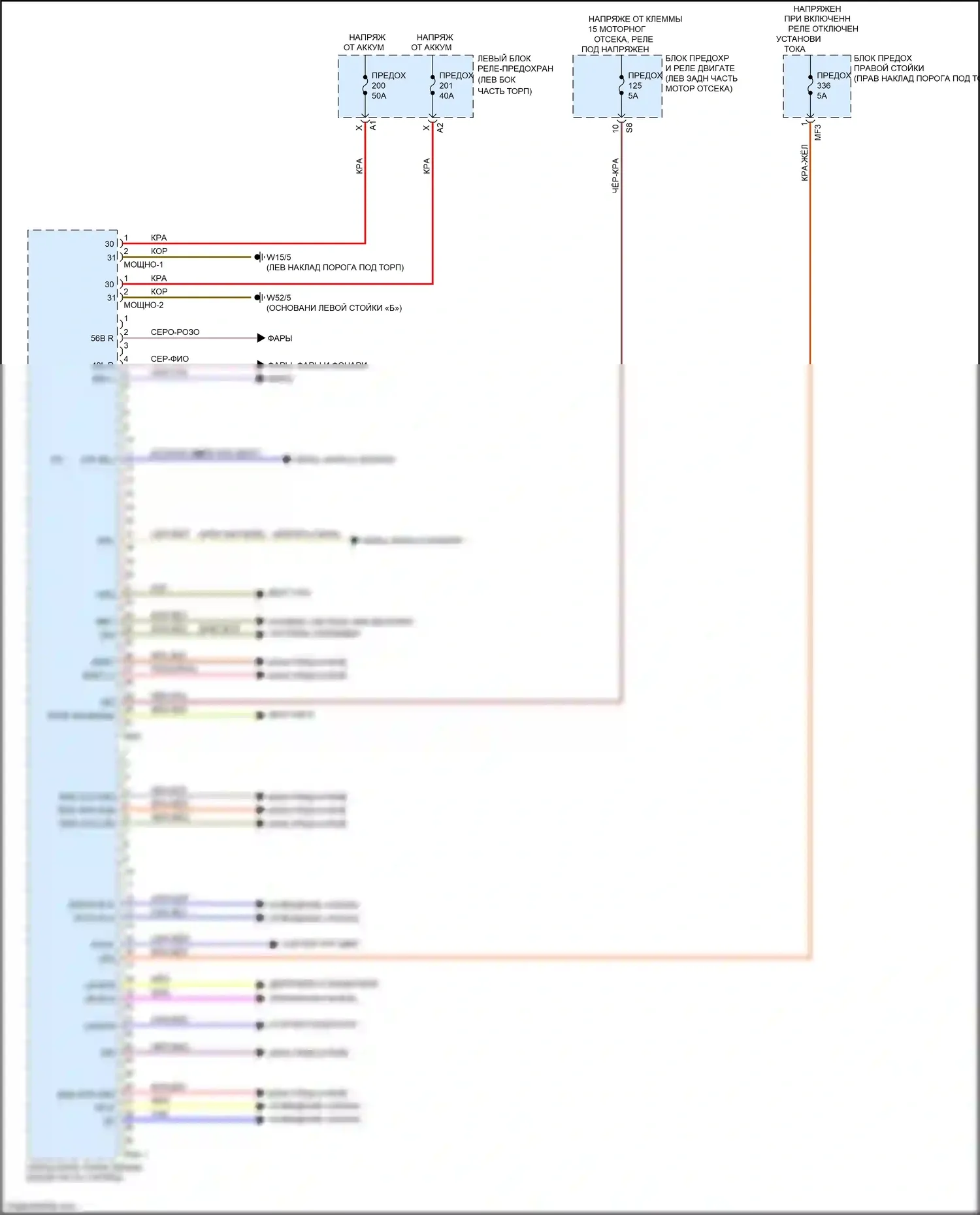 GLC-класс Coupe Mercedes-Benz C253 (2016-2019): Электросхема переднего блока управления sam (1 из 2) 