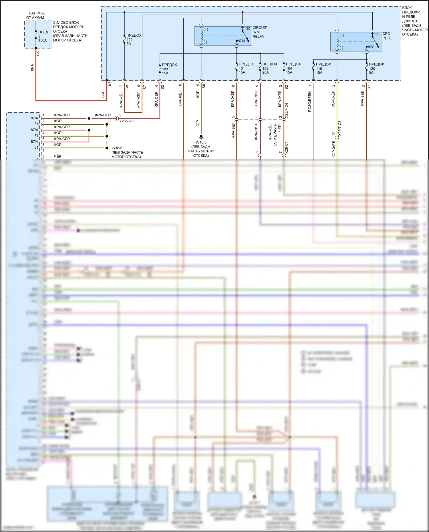 GLC-класс Coupe Mercedes-Benz C253 (2016-2019): Электросхема двигателя 2.0л турбо (1 из 9) 