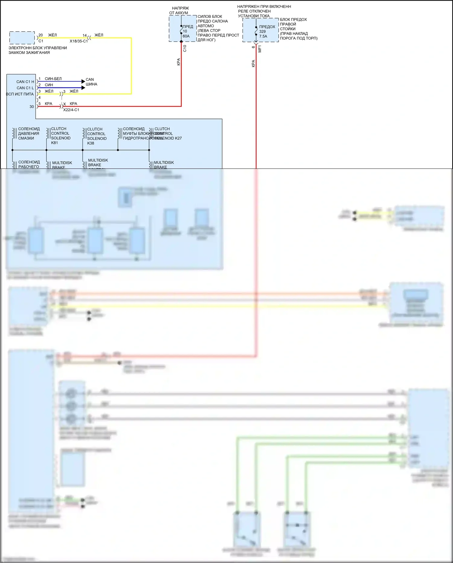 GLC-класс Coupe Mercedes-Benz C253 (2016-2019): Электросхема коробки передач 