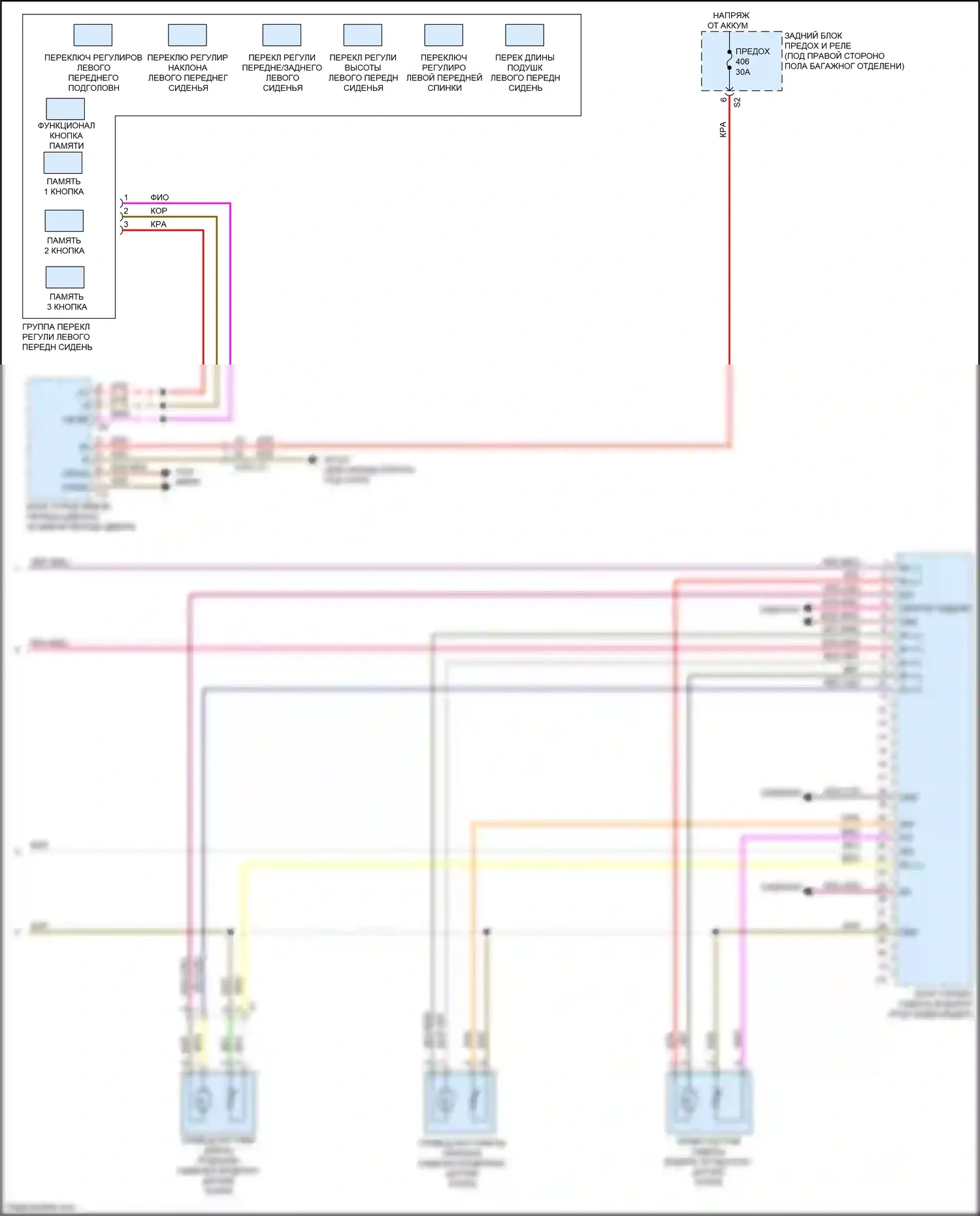 GLC-класс Coupe Mercedes-Benz C253 (2016-2019): Электросхема сиденья памяти водителя (2 из 2) 