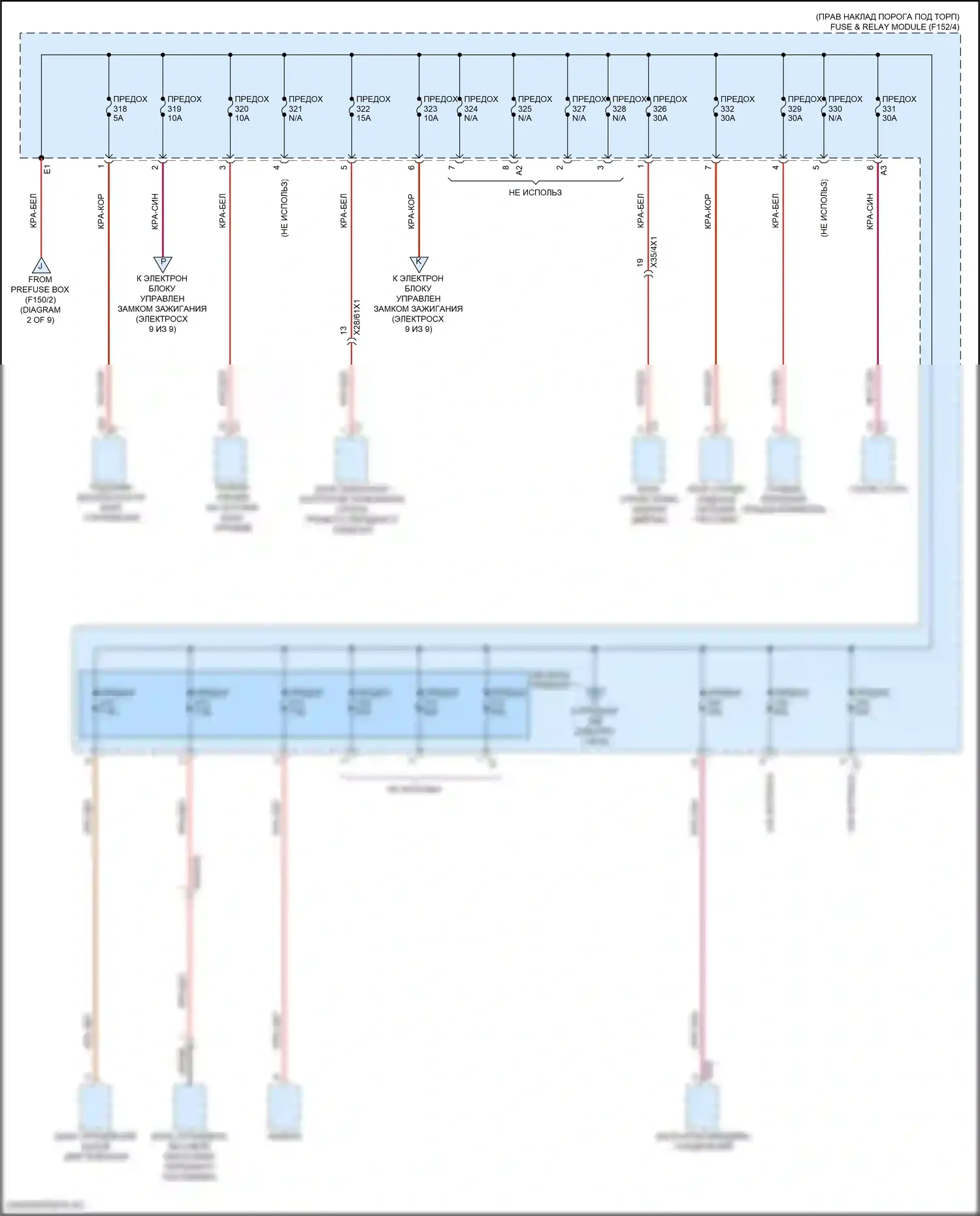 GLC-класс Coupe Mercedes-Benz C254 (2023-2024): Электросхема блока предохранителей реле (6 из 9) 