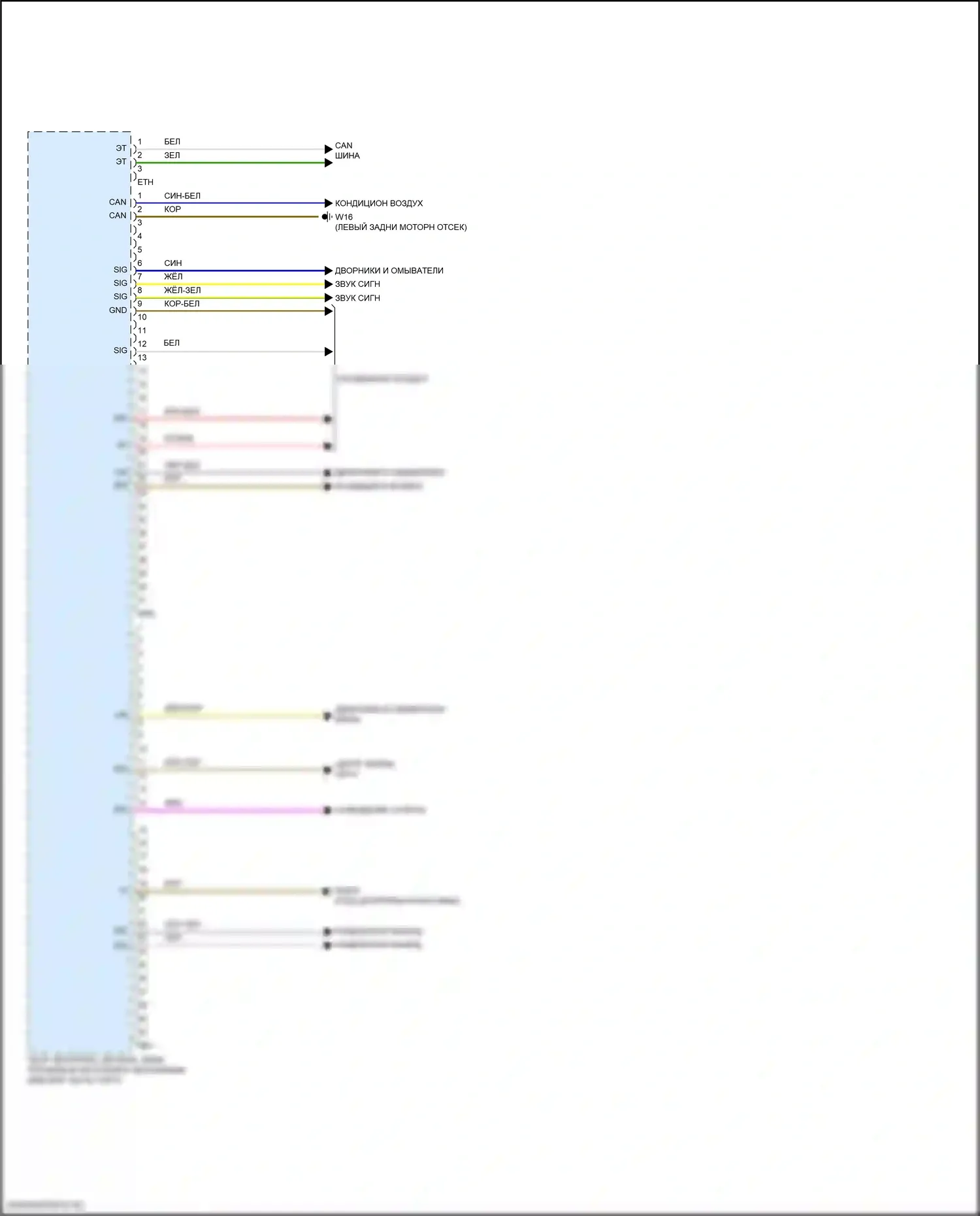 GLC-класс Coupe Mercedes-Benz C254 (2023-2024): Электросхема переднего блока управления sam (1 из 3) 