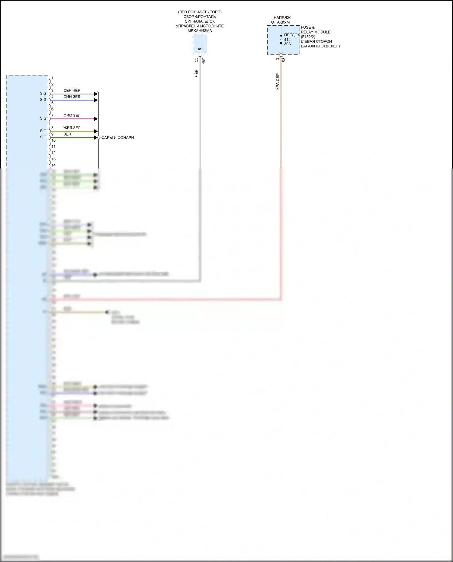GLC-класс Coupe Mercedes-Benz C254 (2023-2024): Электросхема заднего блока управления sam (2 из 2) 