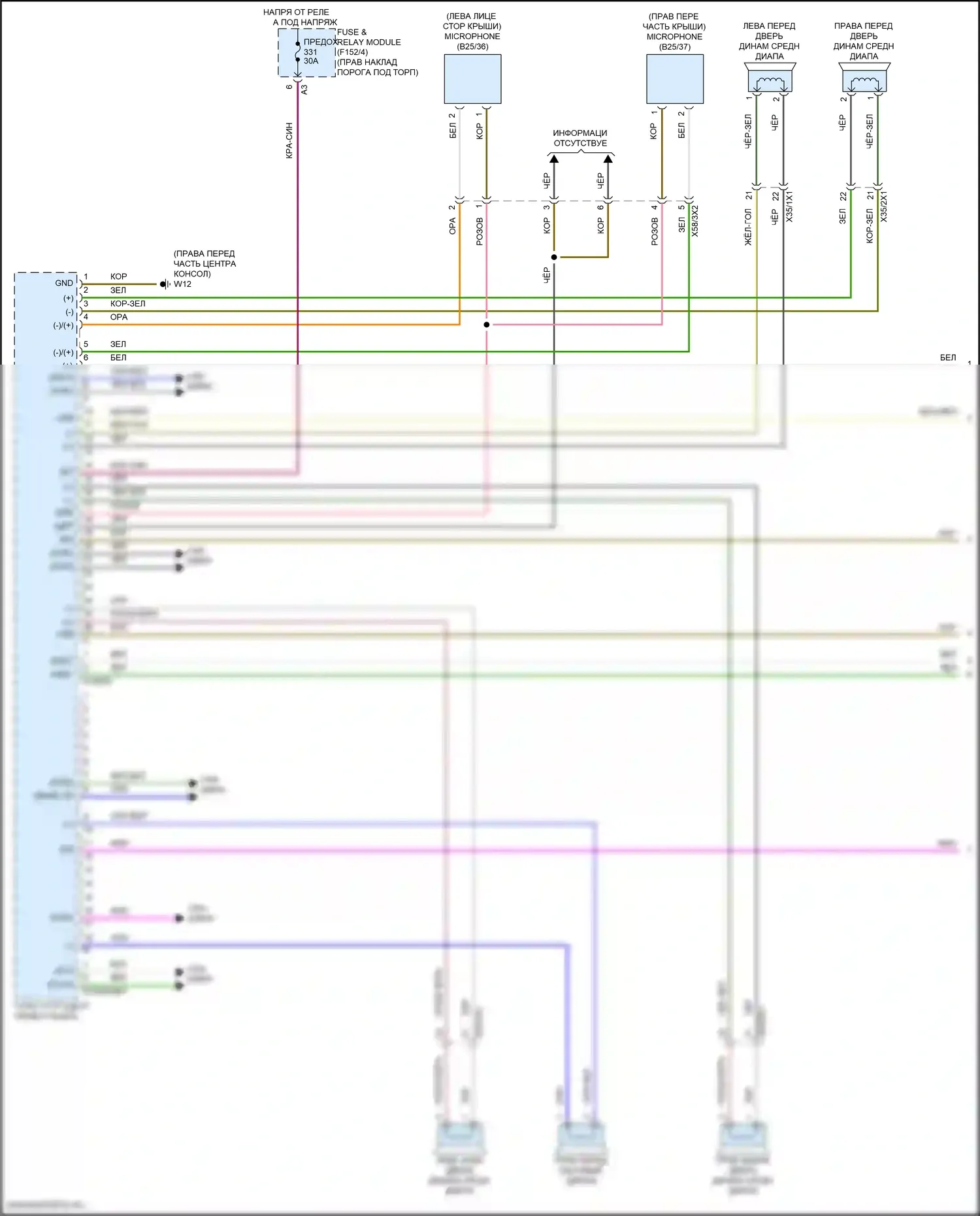 GLC-класс Coupe Mercedes-Benz C254 (2023-2024): Электросхема магнитолы (1 из 3) 