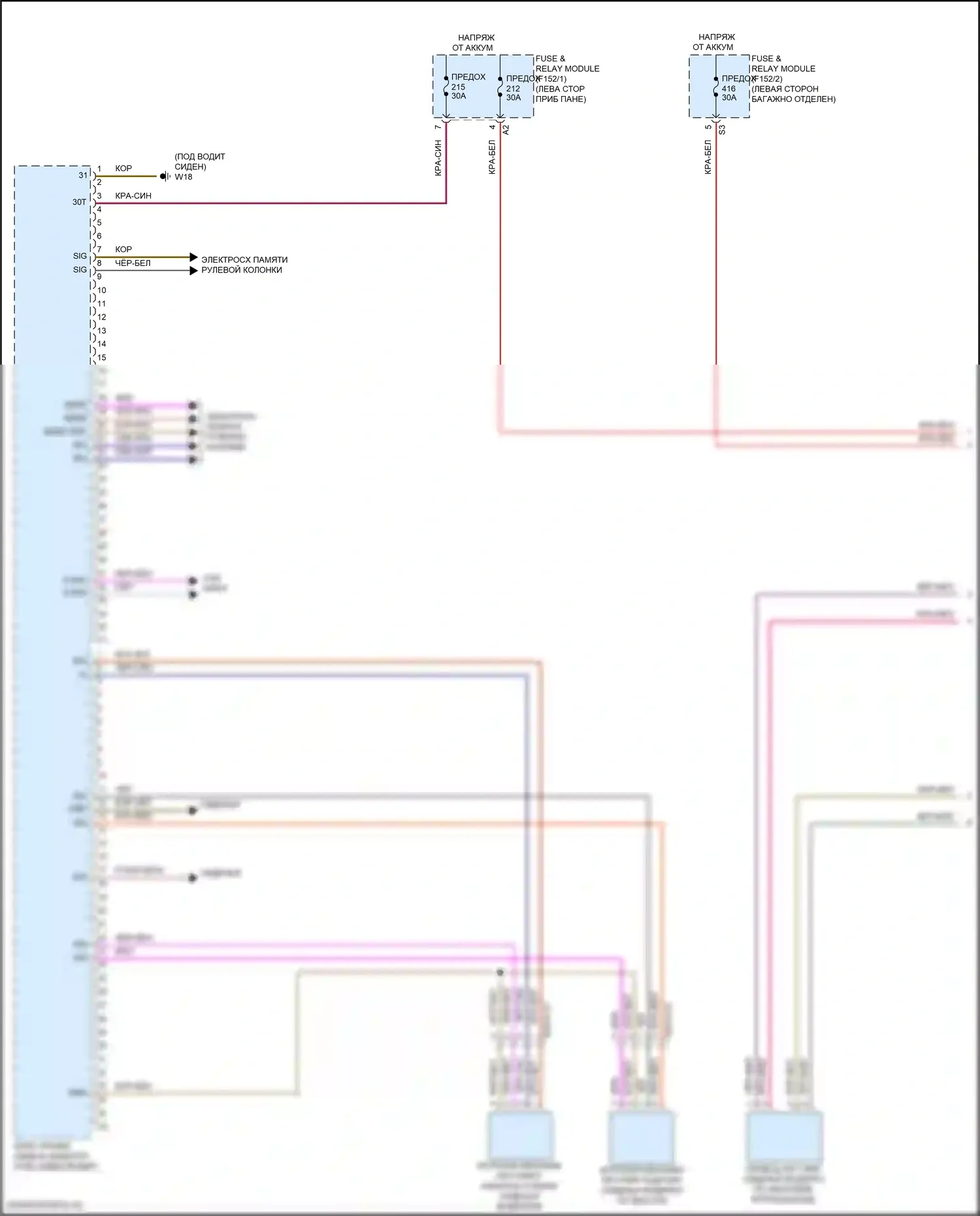 GLC-класс Coupe Mercedes-Benz C254 (2023-2024): Электросхема сиденья памяти водителя (1 из 2) 
