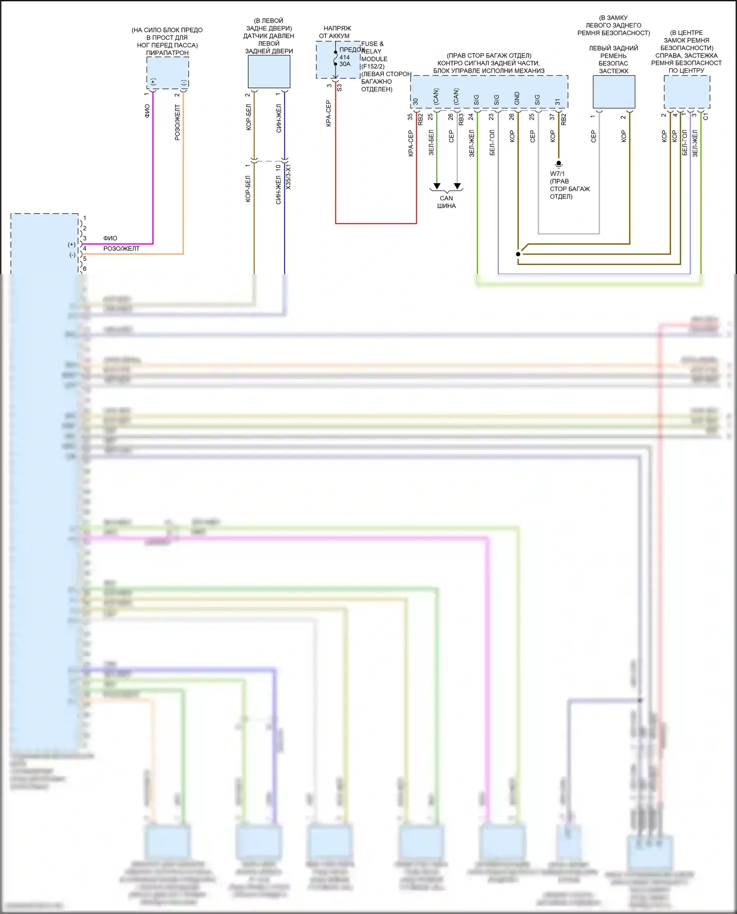 GLC-класс Coupe Mercedes-Benz C254 (2023-2024): Электросхема подушек безопасности (1 из 4) 
