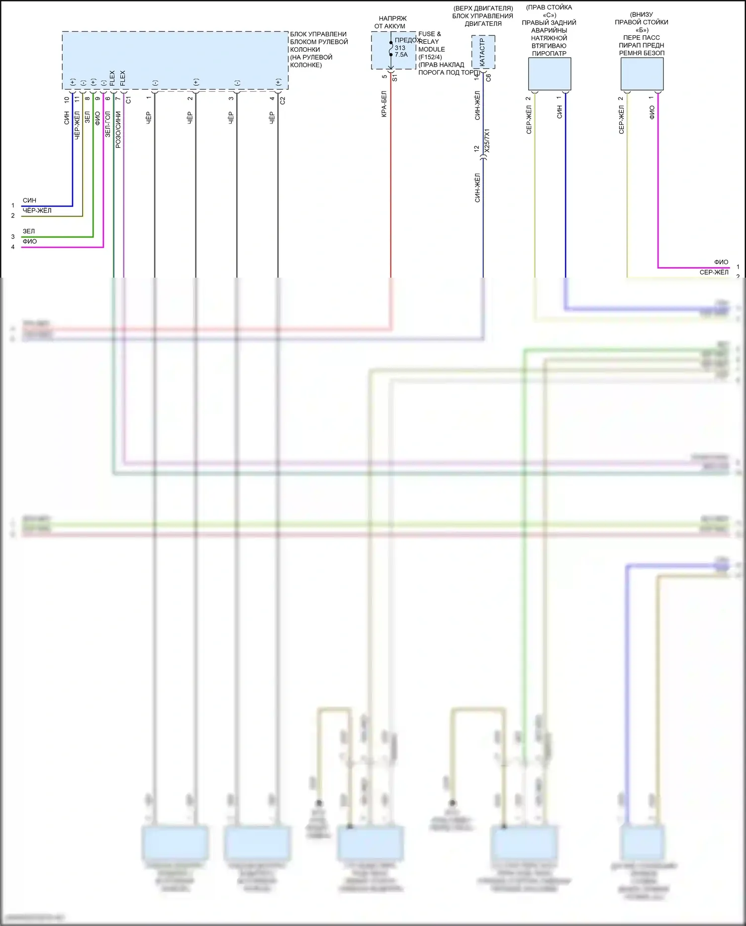 GLC-класс Coupe Mercedes-Benz C254 (2023-2024): Электросхема подушек безопасности (3 из 4) 