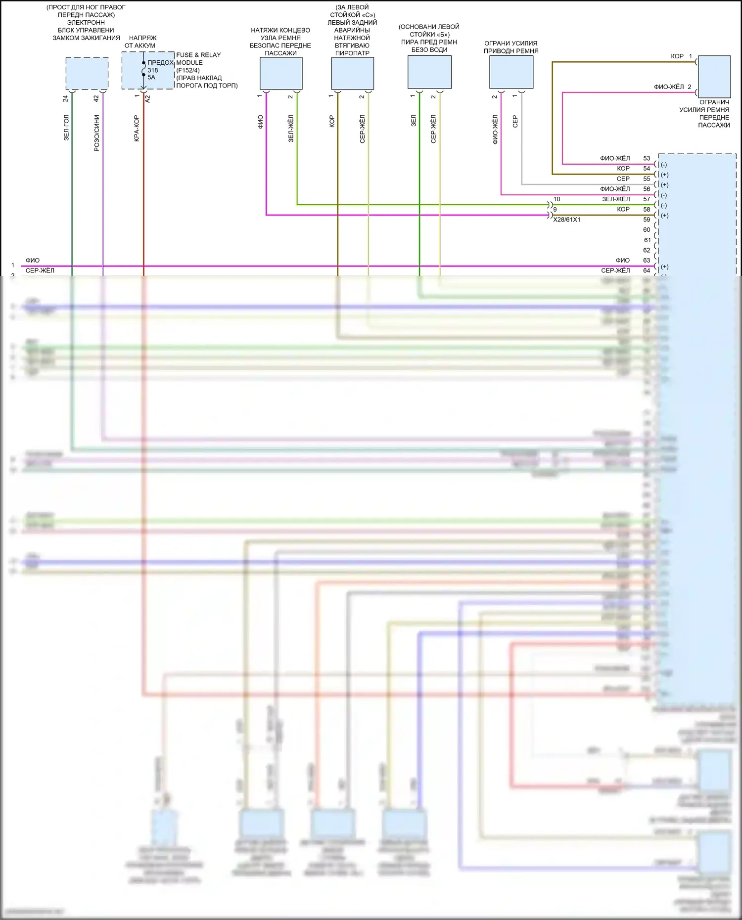 GLC-класс Coupe Mercedes-Benz C254 (2023-2024): Электросхема подушек безопасности (4 из 4) 
