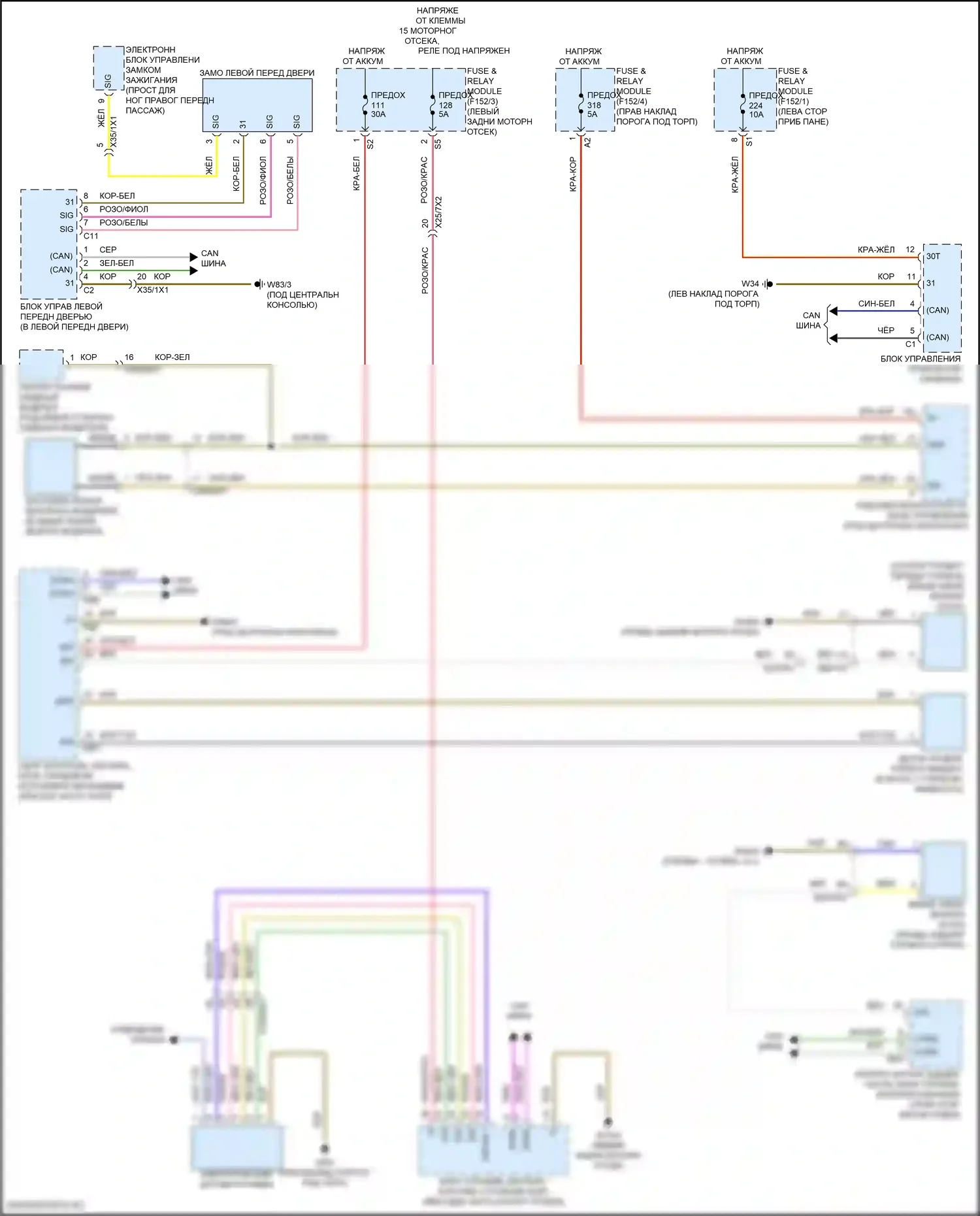 GLC-класс Coupe Mercedes-Benz C254 (2023-2024): Электросхема предупредительного ремня безопасности 