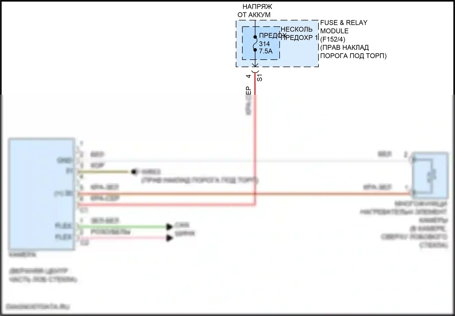 GLC-класс Coupe Mercedes-Benz C254 (2023-2024): Электросхема многофункциональной камеры 