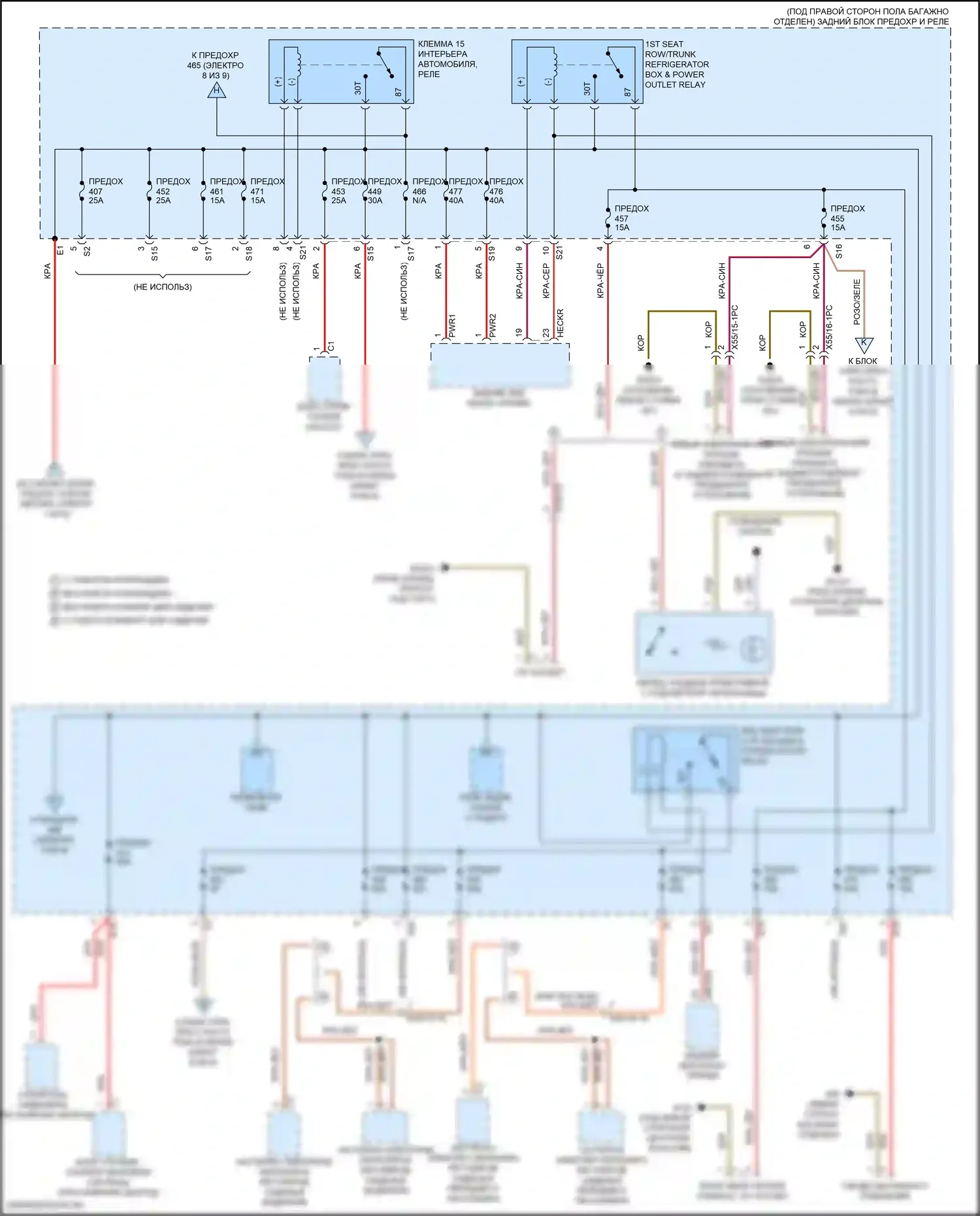 GLC-класс Mercedes-Benz X253 рестайлинг (2019-2023): Электросхема блока предохранителей реле (3 из 9) 