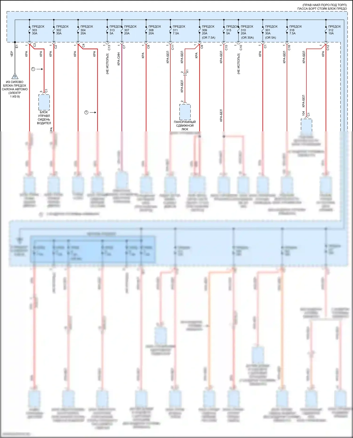 GLC-класс Mercedes-Benz X253 рестайлинг (2019-2023): Электросхема блока предохранителей реле (7 из 9) 
